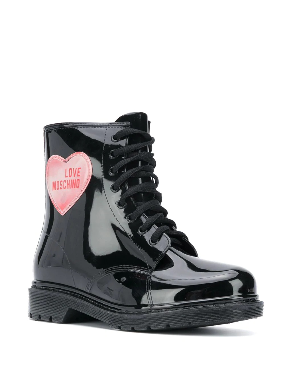 heart patch combat boots - 2