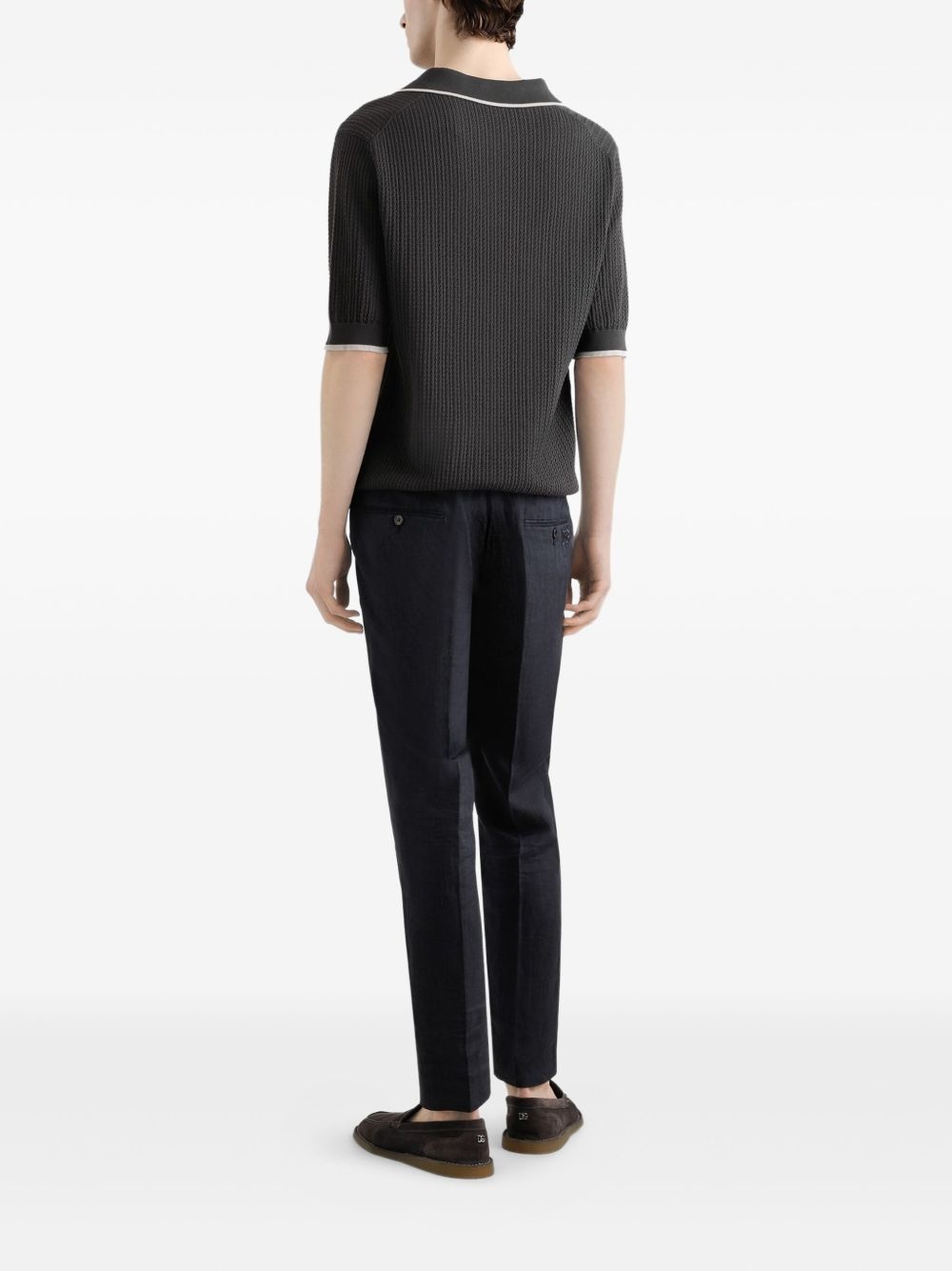 textured-knit polo top - 3