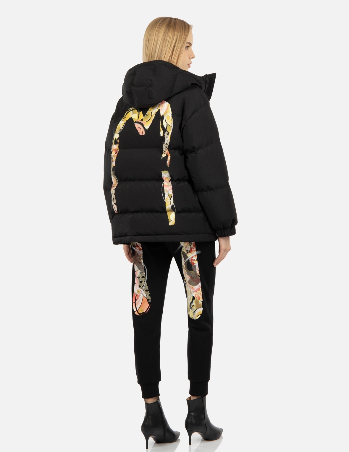 TATTOO KOI PATTERN DAICOCK PRINT DOWN JACKET - 3