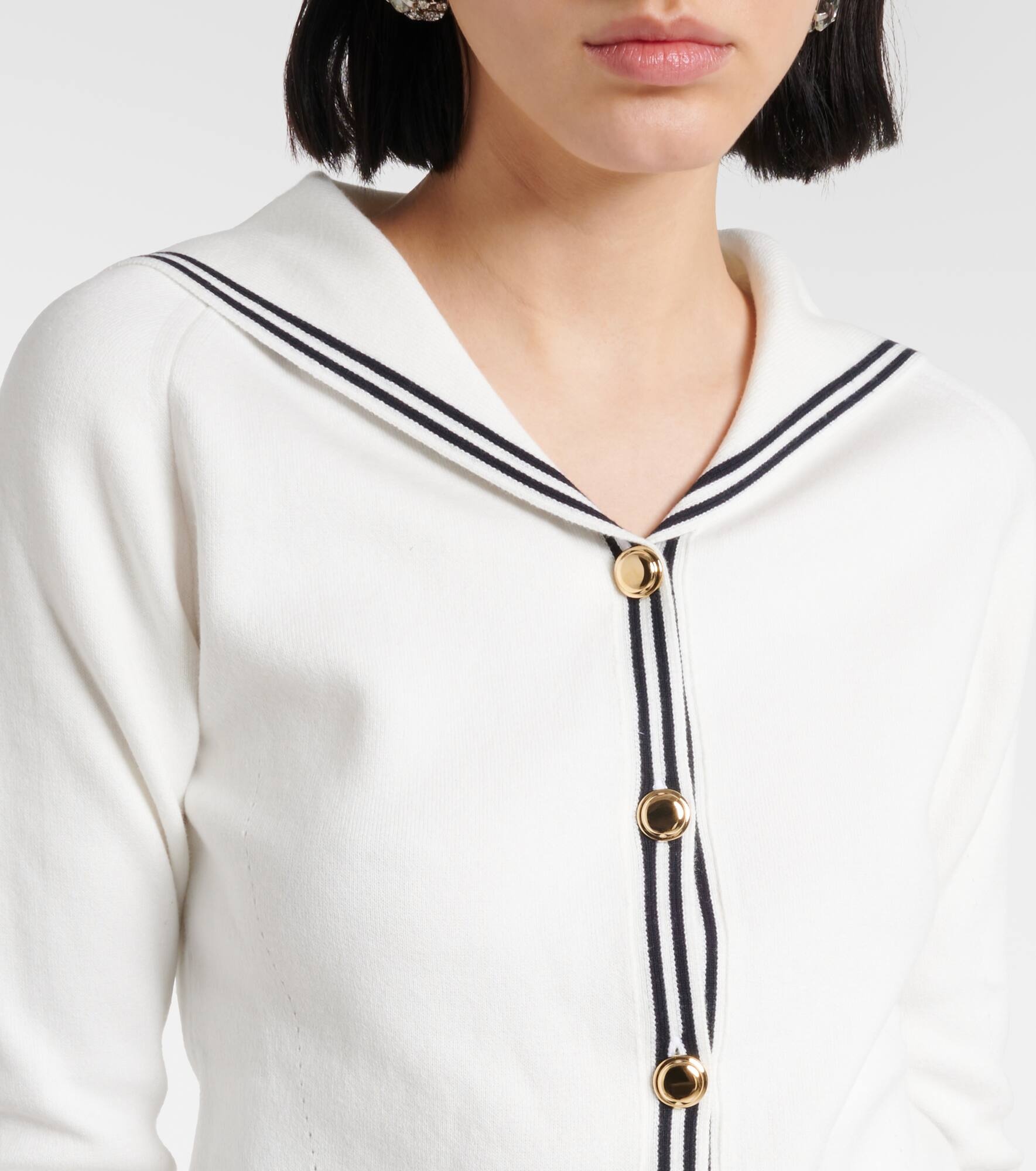 Striped cotton-blend cardigan - 4