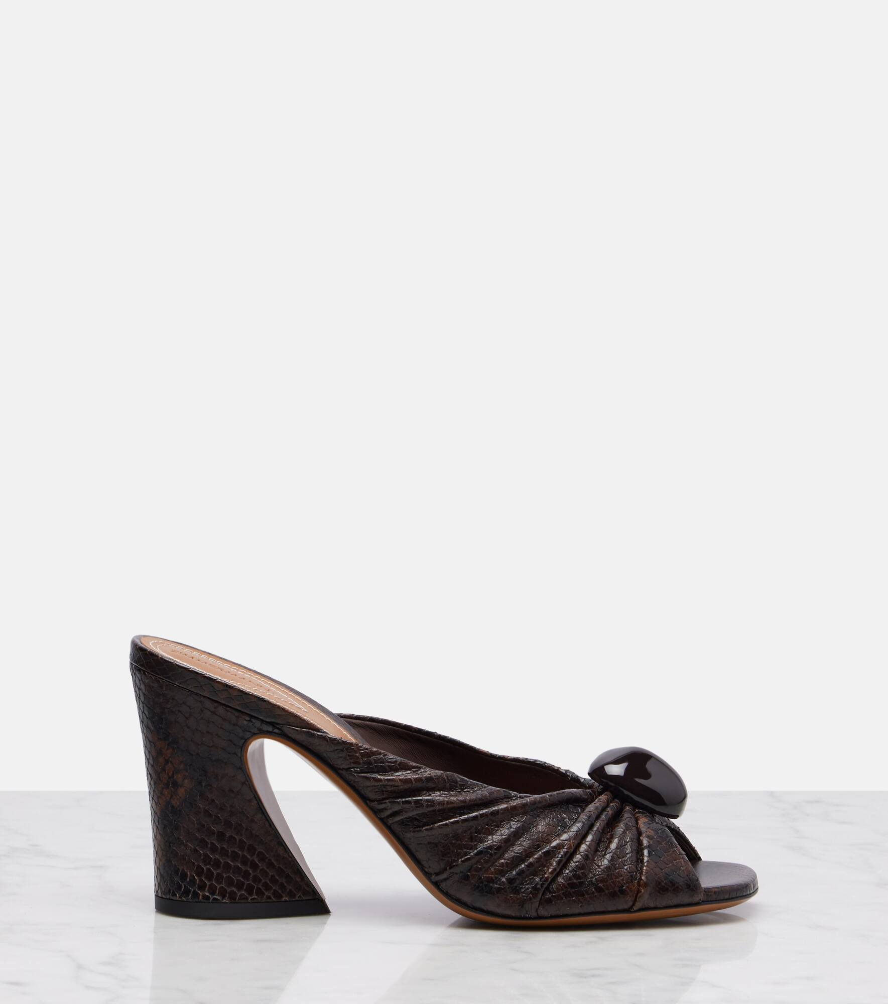 Gleam 85 snake-effect leather mules - 4