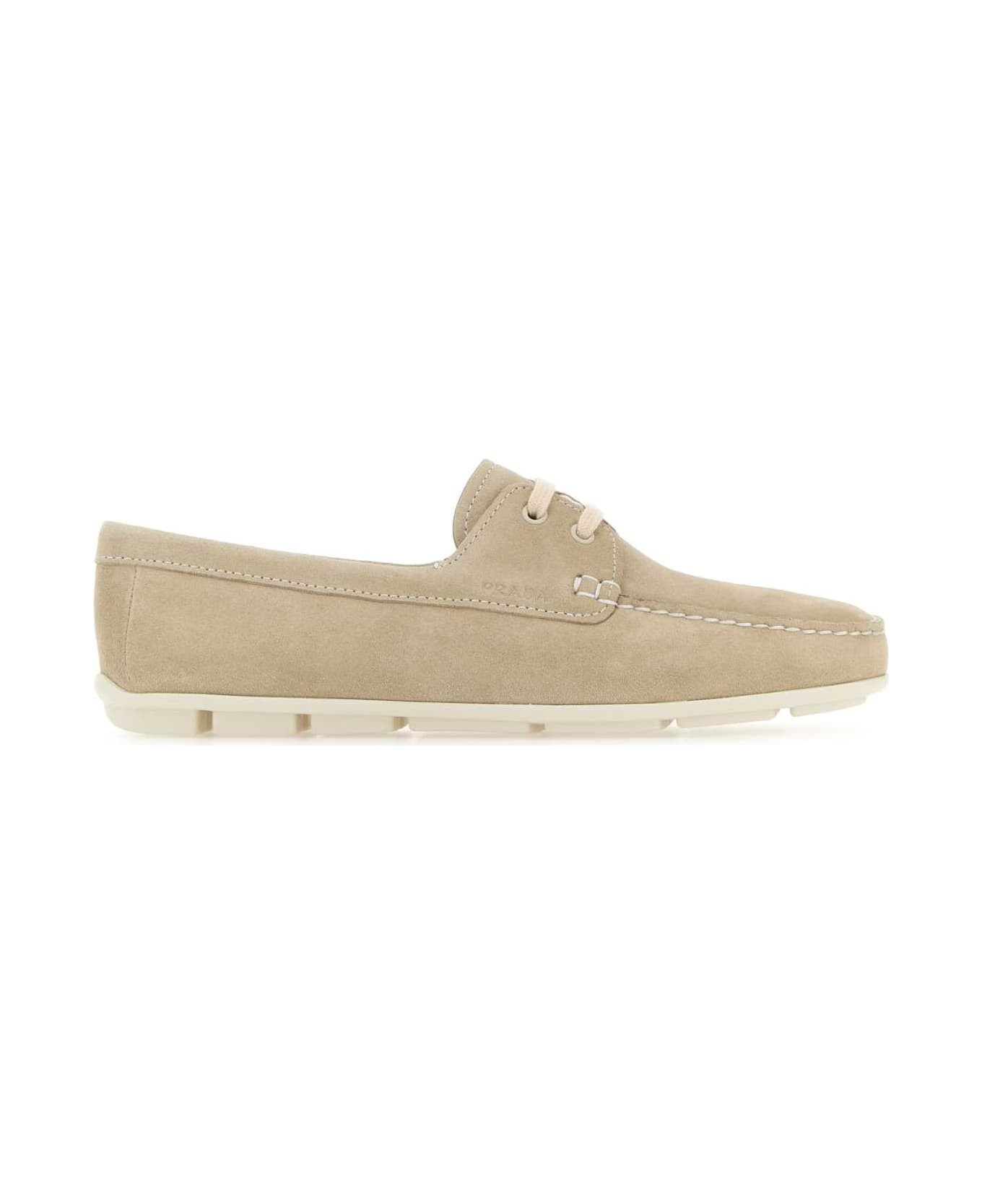 Sand Suede Driver Loafers - 1