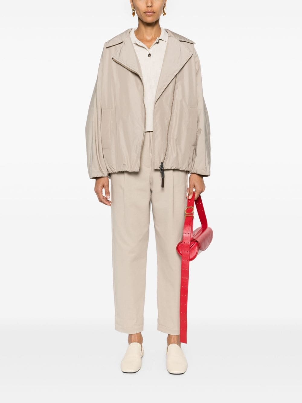 off-centre zip padded jacket - 2