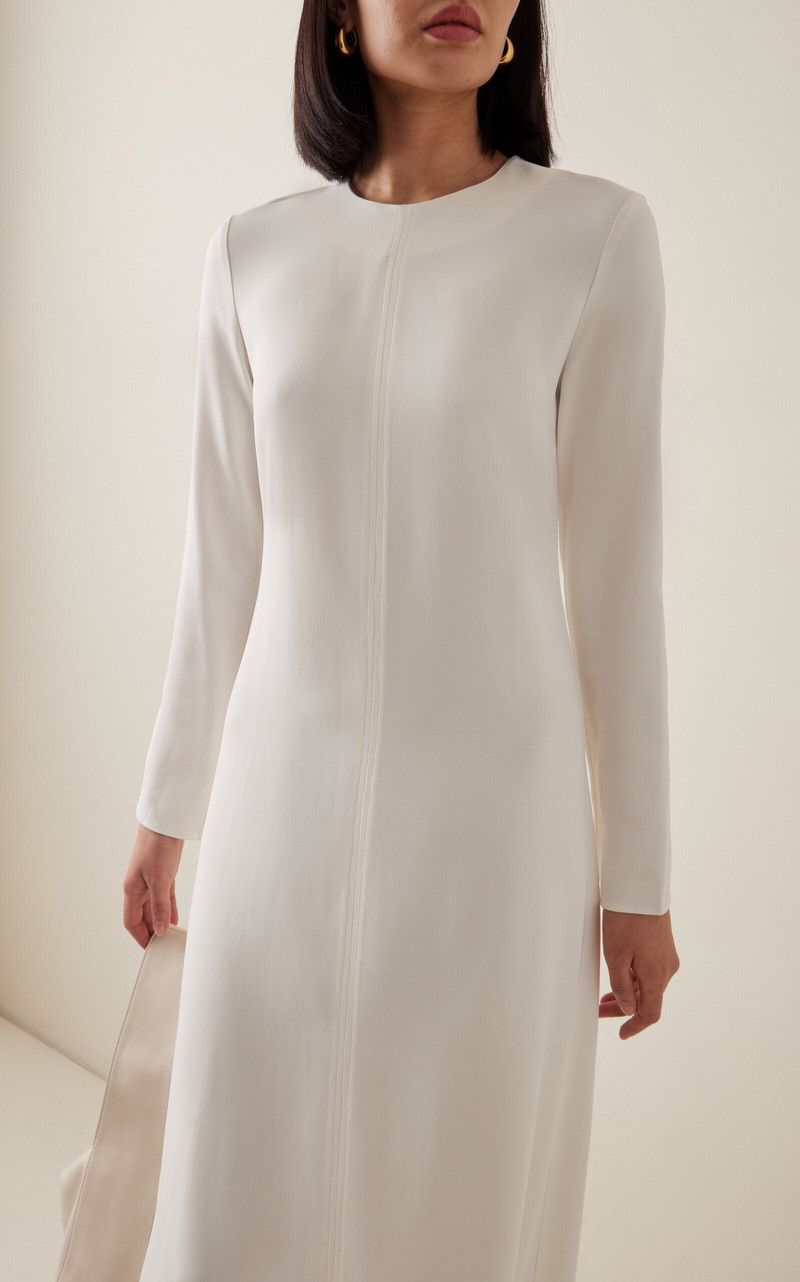 Crepe Maxi Column Dress ivory 3