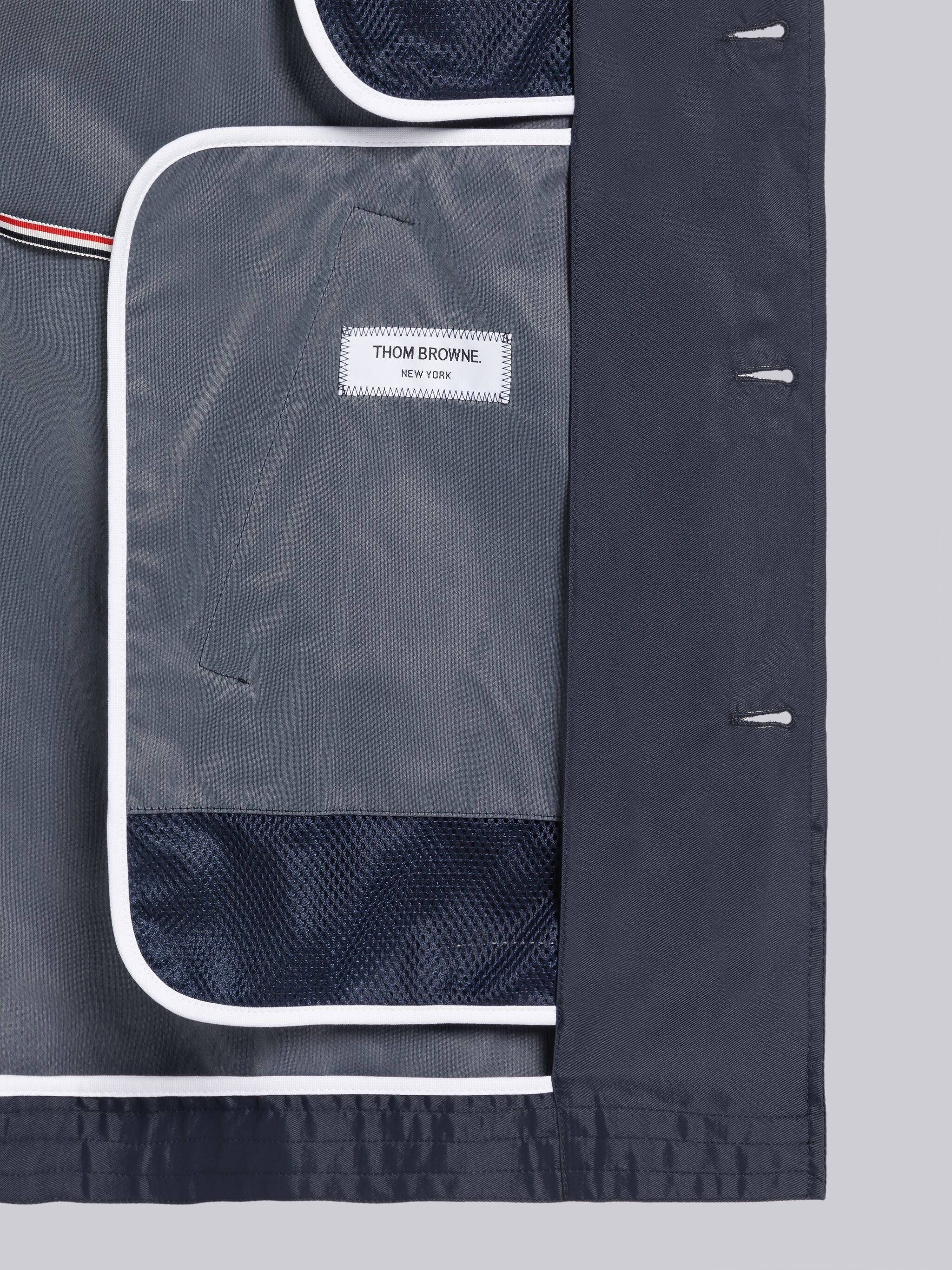 Navy Solid Swim Tech 4-Bar Blouson Jacket - 3