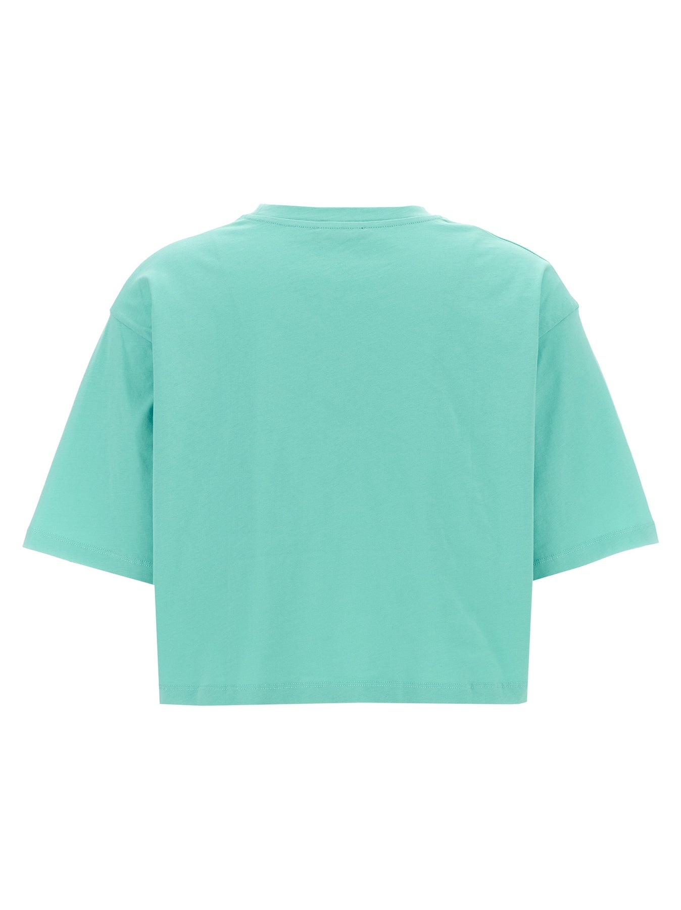 Logo Print Cropped T-Shirt Light Blue - 2