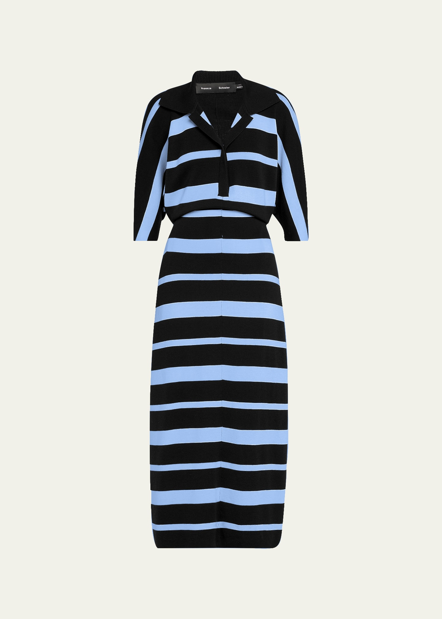Solana Polo Stripe Superfine Merino Wool Dress - 1