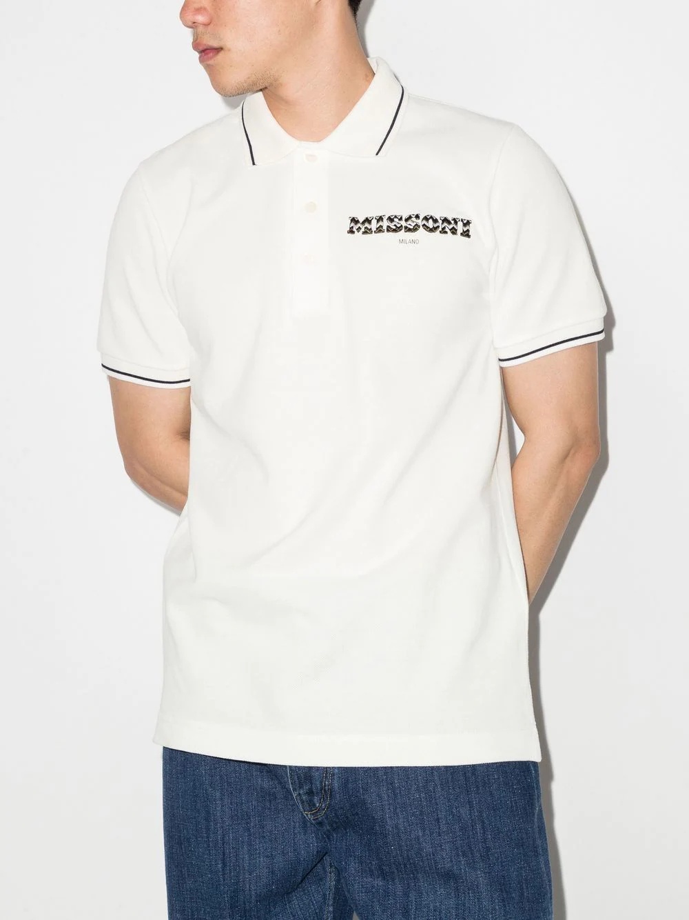 Zigzag logo-print polo shirt - 2