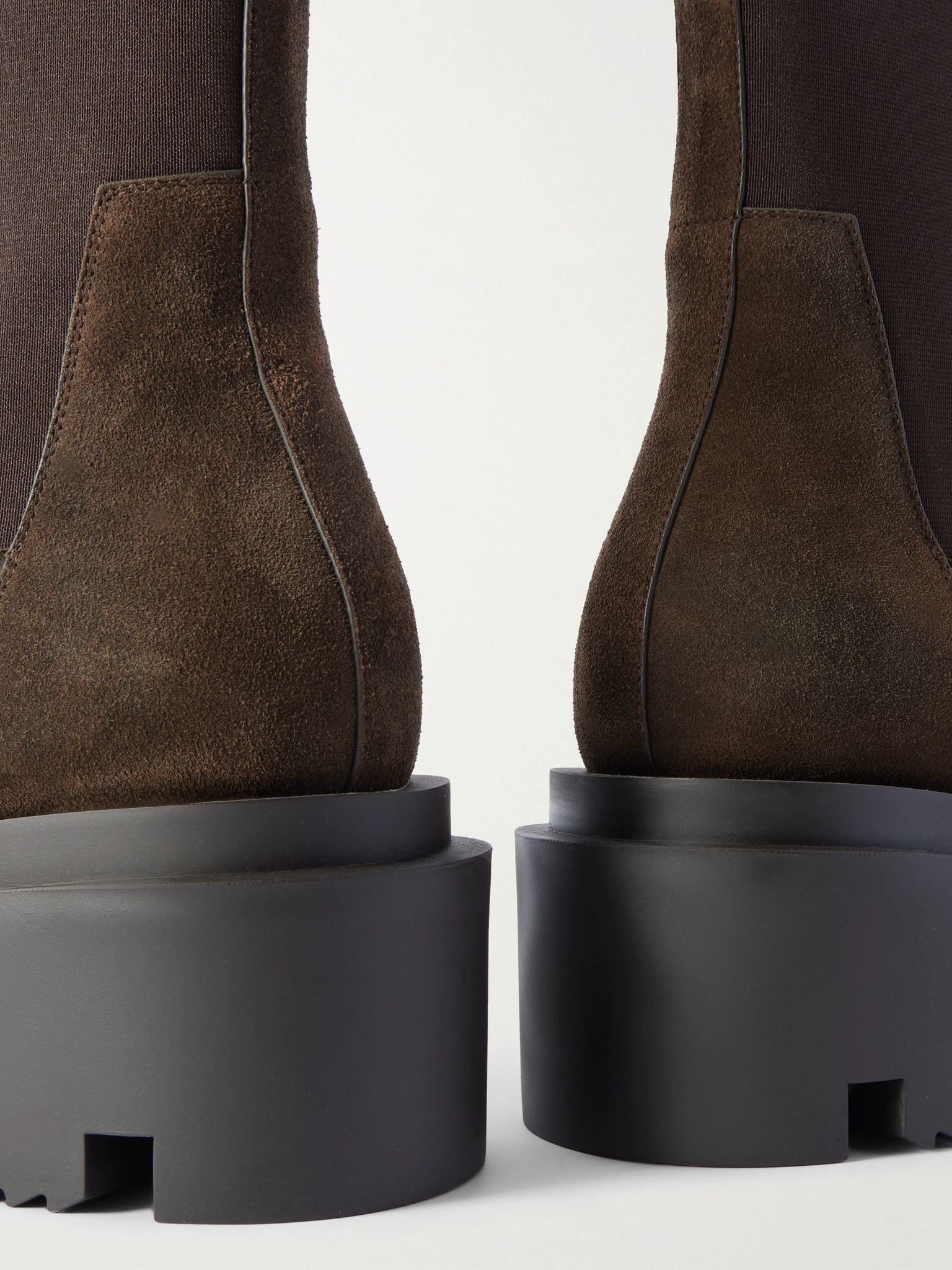 Beatle Bogun Exaggerated-Sole Suede Chelsea Boots Brown - 5