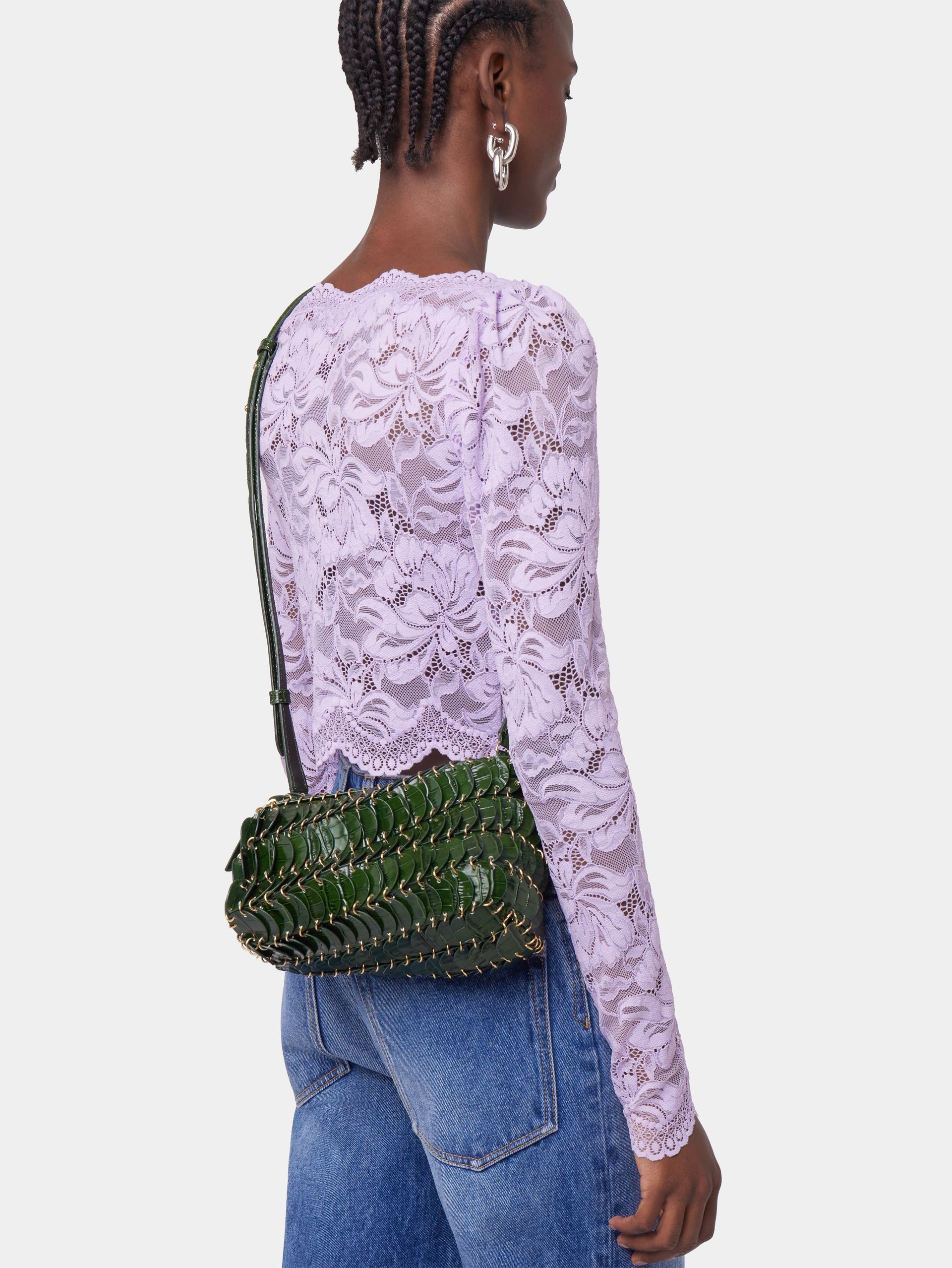 GREEN CROSSBODY PACO LEATHER BAG - 4