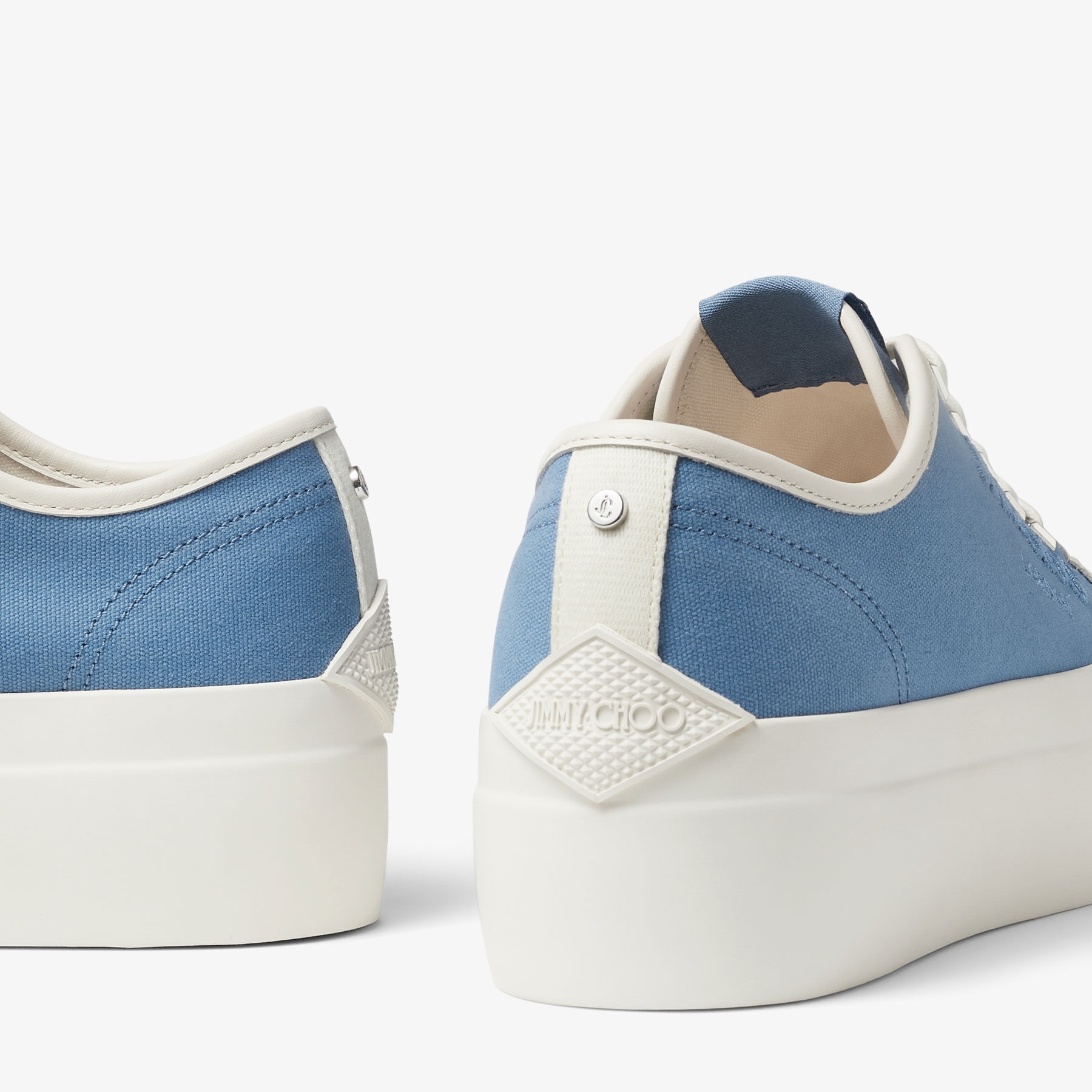 Palma Maxi/F
Denim and Latte Canvas Platform Trainers with Embroidered Logo - 3
