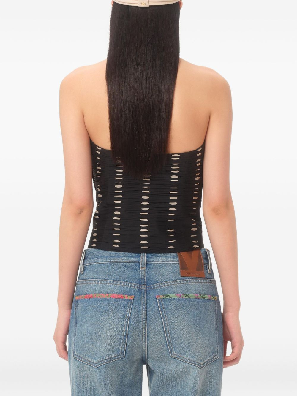 polka dot-print chiffon top - 4