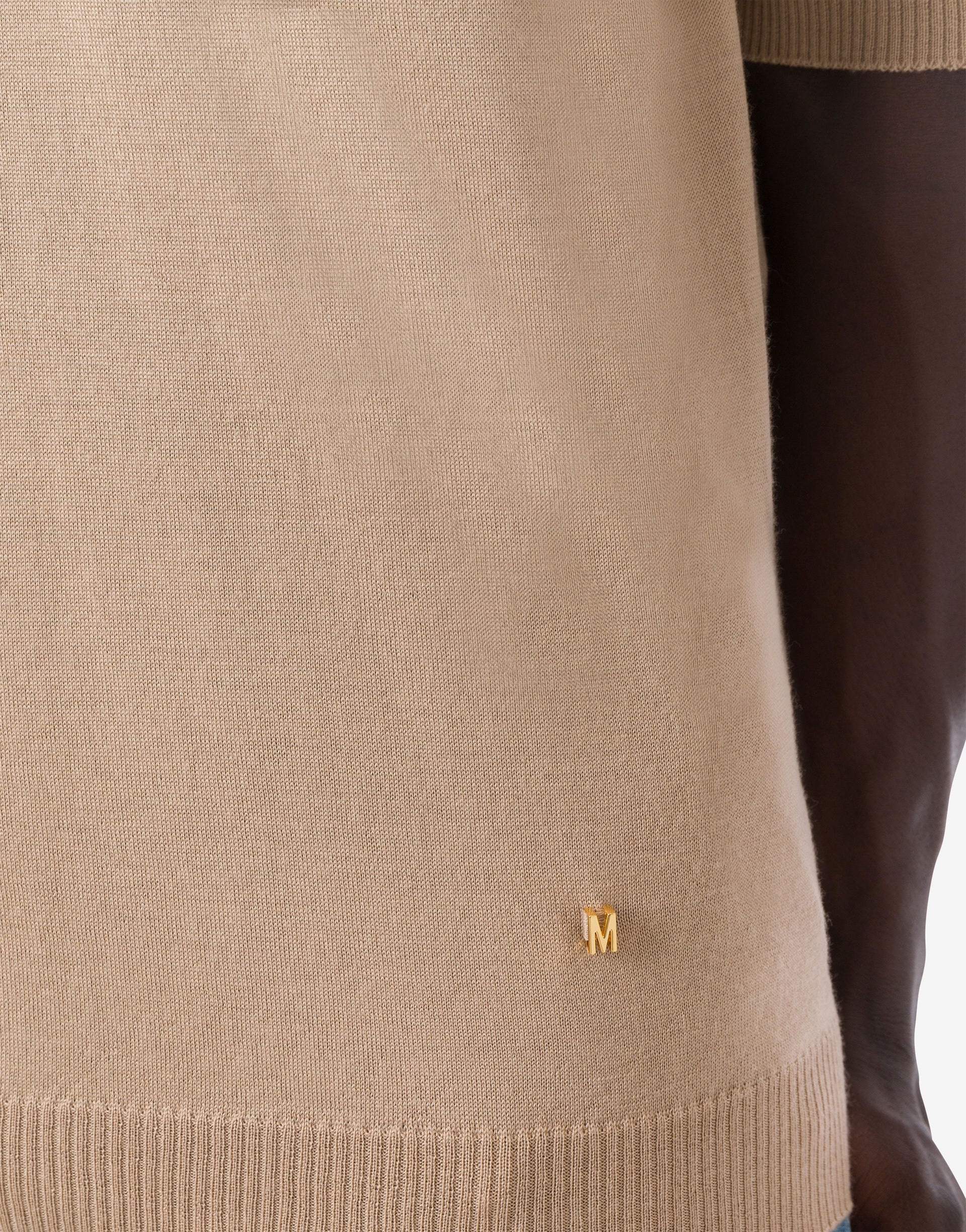 WOOL AND SILK SWEATER GOLDEN M - 3
