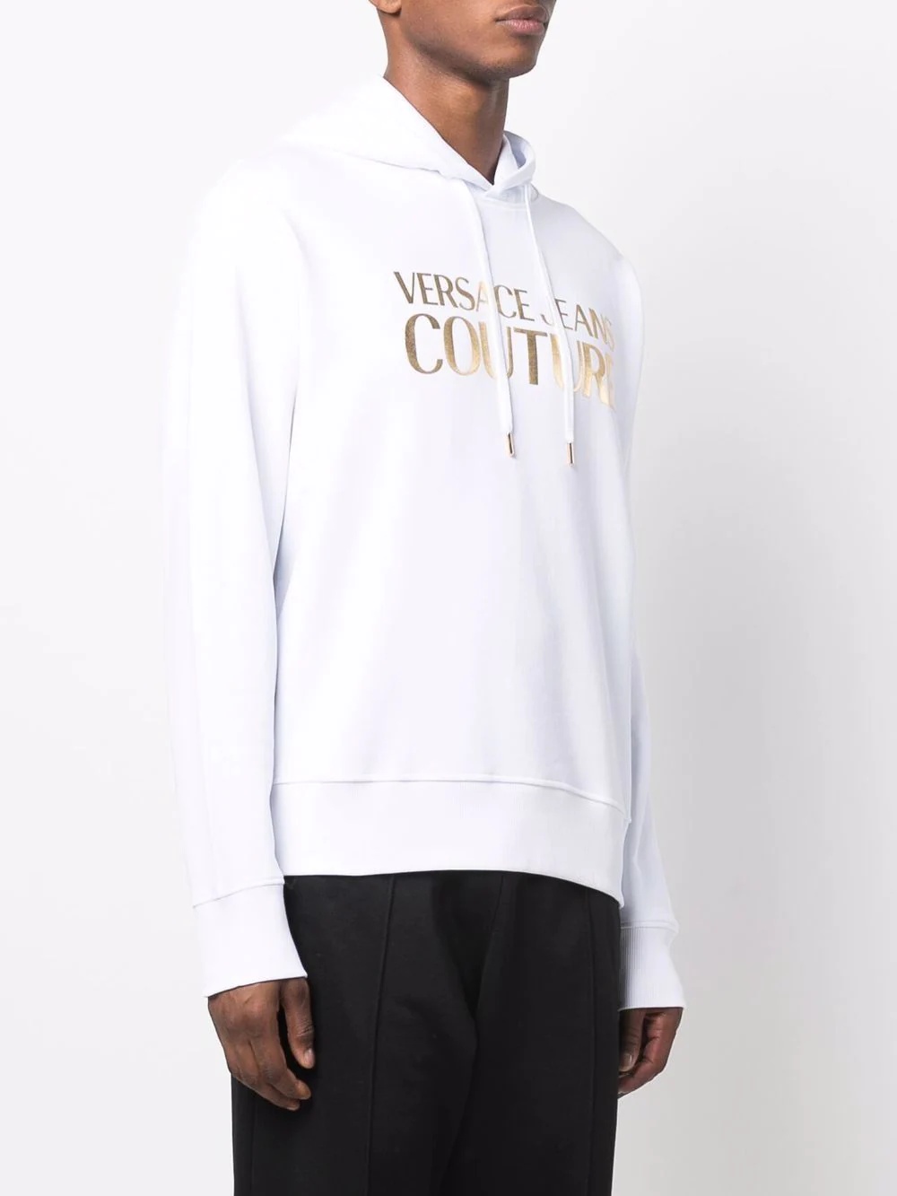 logo-print metallic hoodie - 3