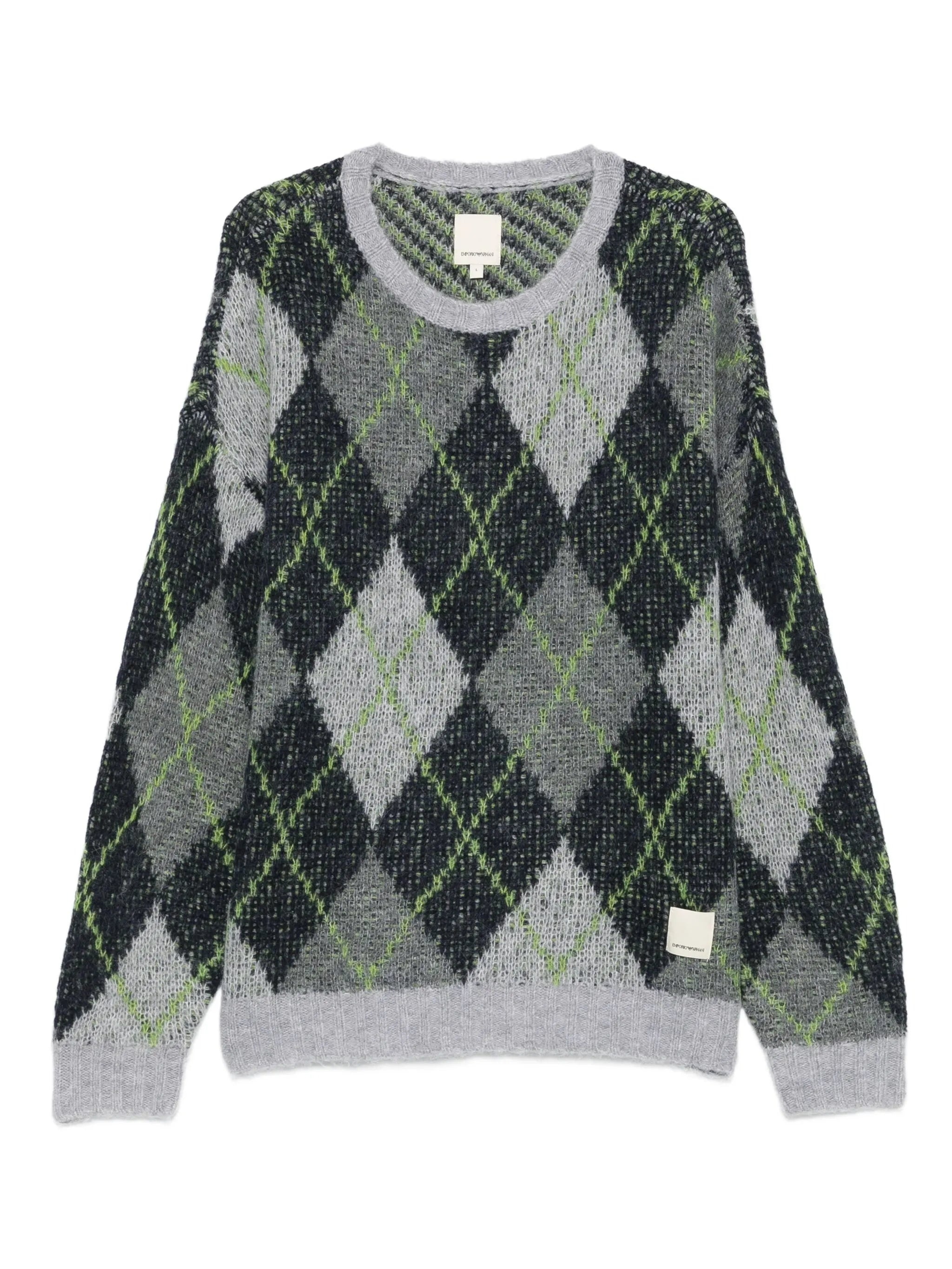 Emporio Armani Argyle-check Jumper - 1