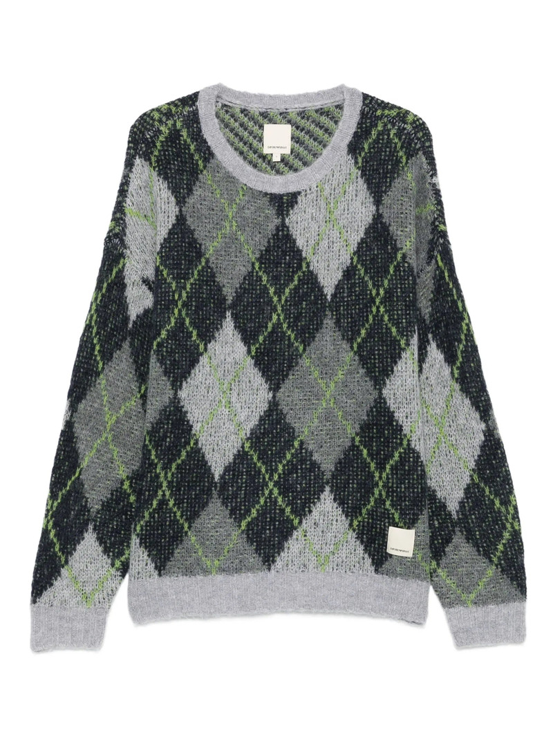 Emporio Armani Argyle-check Jumper 1