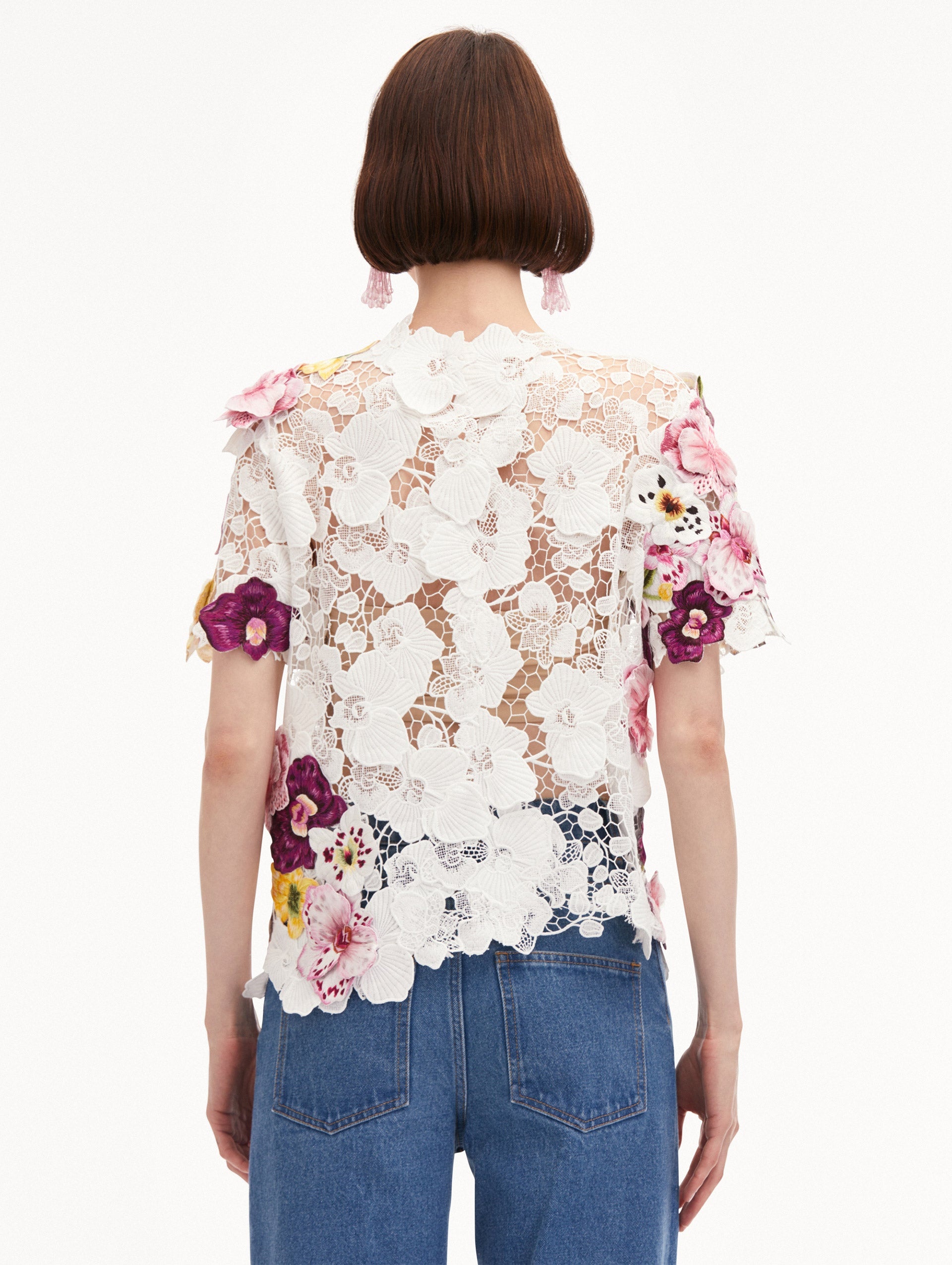 ORCHID EMBROIDERED GUIPURE BLOUSE - 4