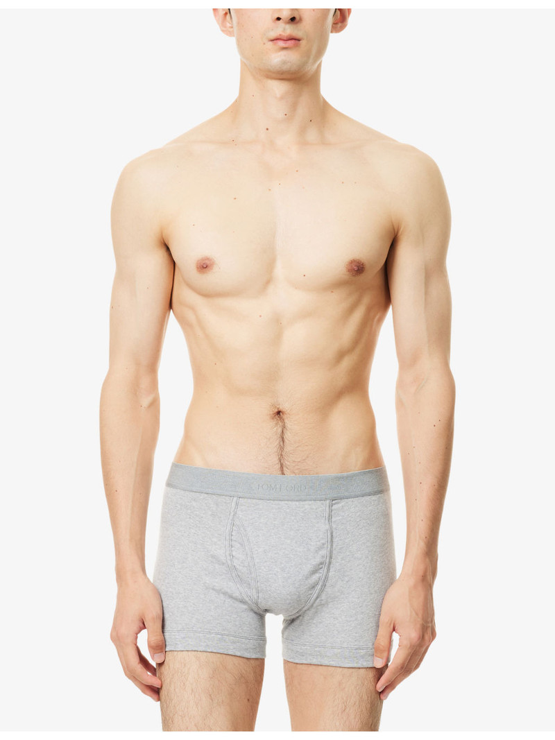 TOM FORD Branded-Waistband Stretch-Cotton Boxer Briefs outlook