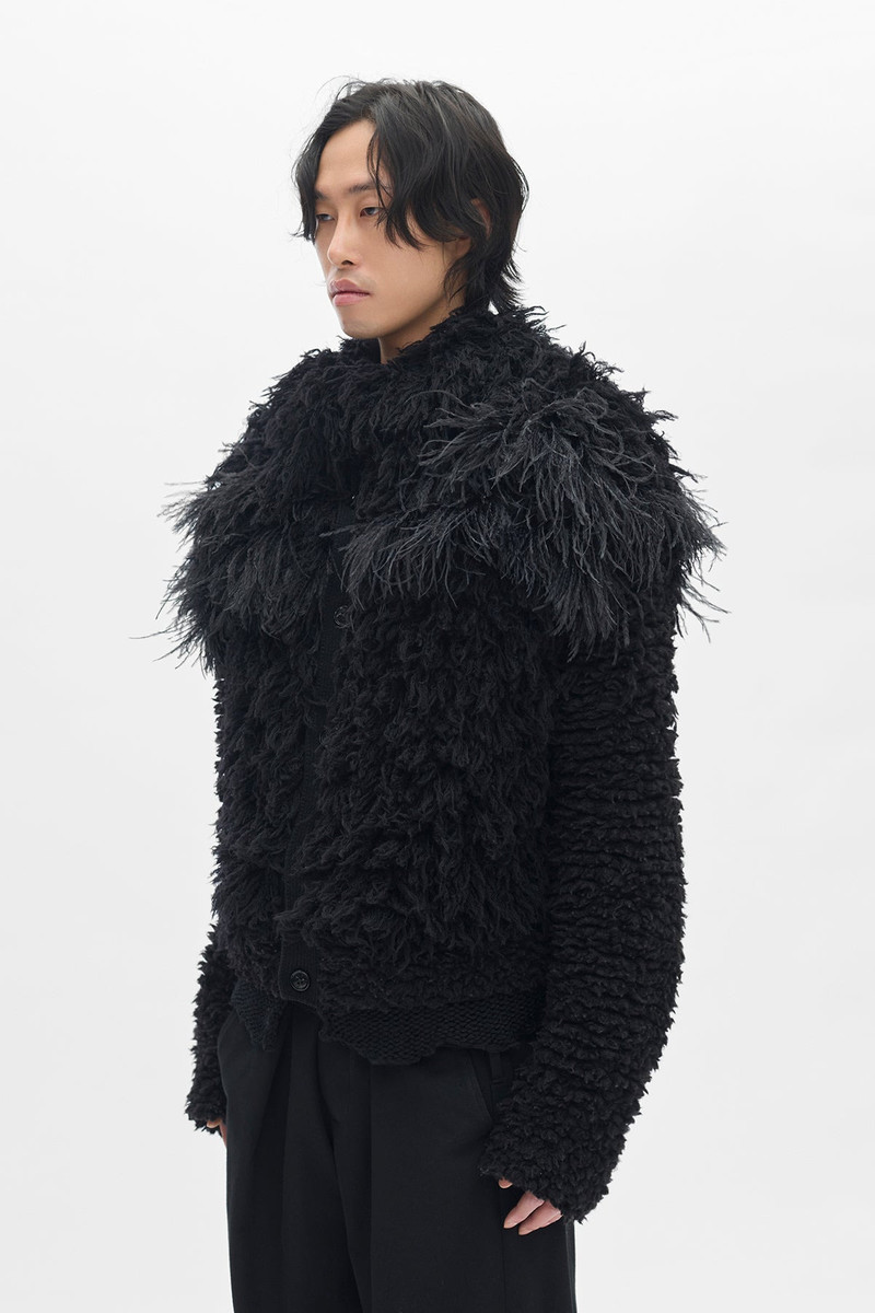 Ann Demeulemeester Here Cropped Knitted Blouson outlook