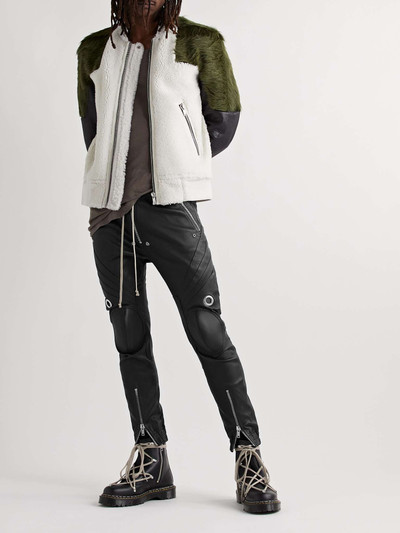 Rick Owens Skinny-Fit Stretch Leather and Cotton-Blend Drawstring Trousers outlook