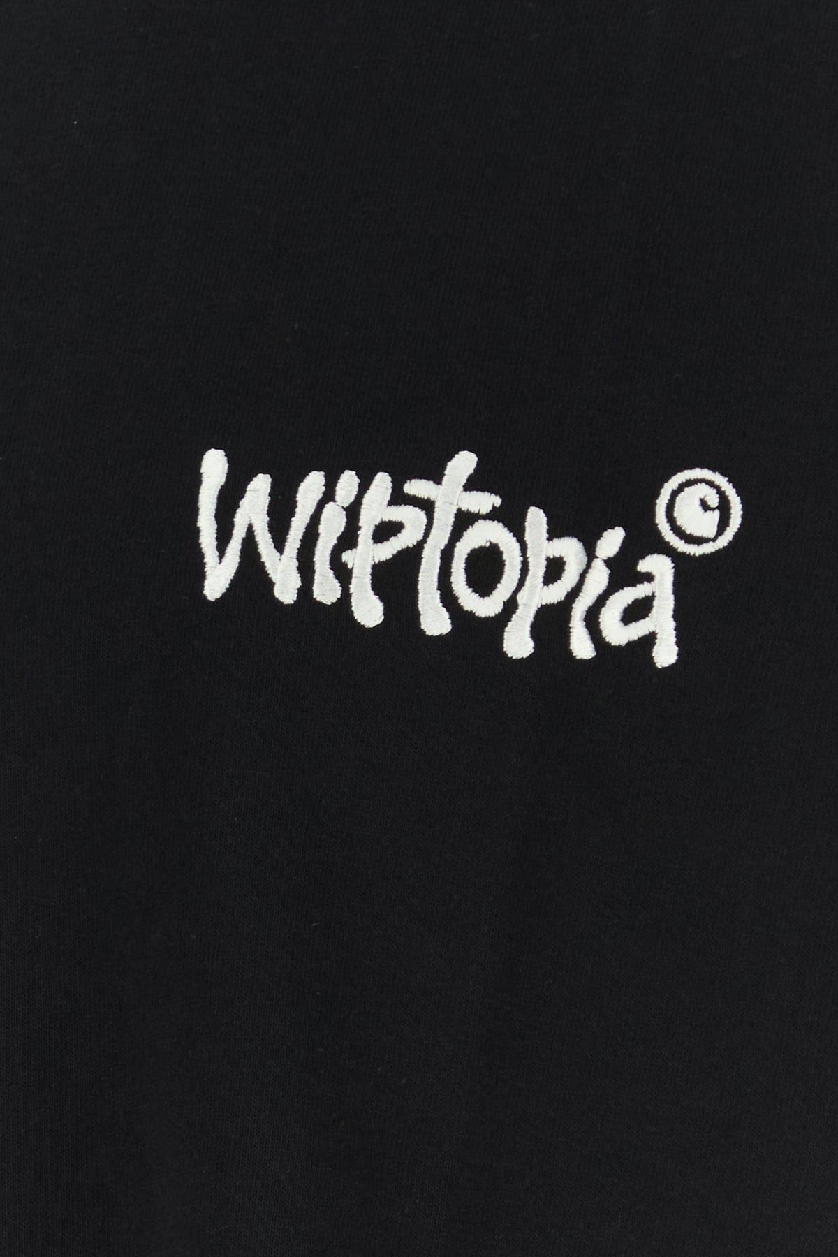 Black cotton S/S Wiptopia Script T-Shirt - 3