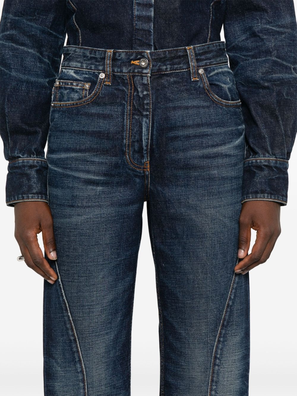 whiskered straight-leg jeans - 5