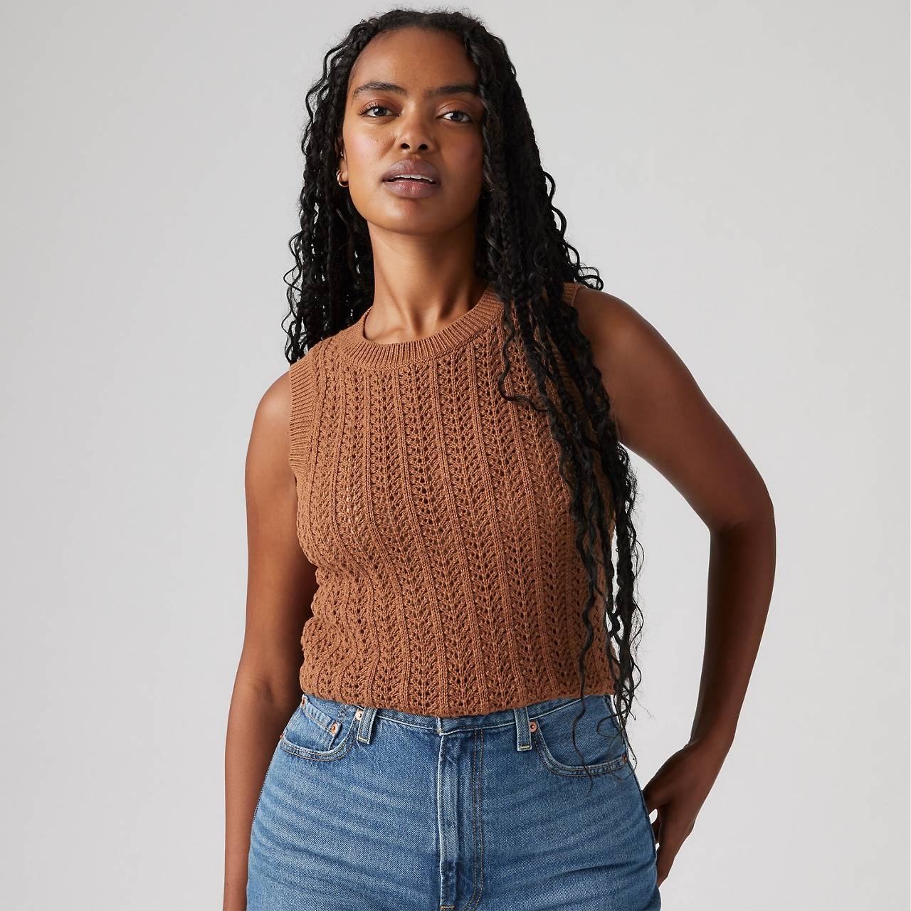 SUNRISE COTTON LINEN CROCHET TANK TOP - 2