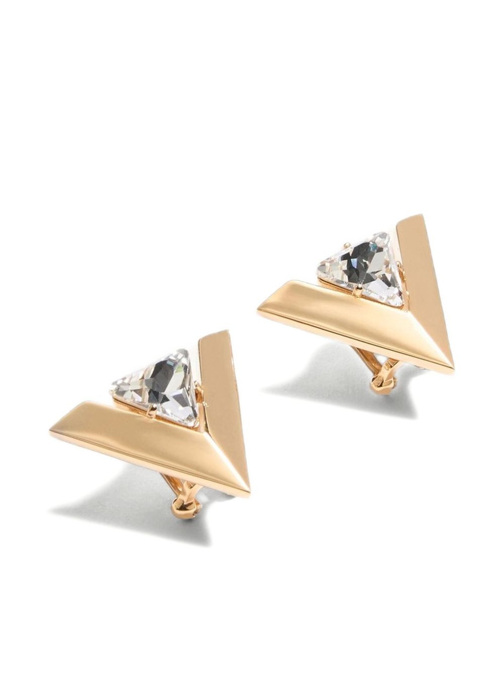 Je Les V-Metal and crystal earrings - 4
