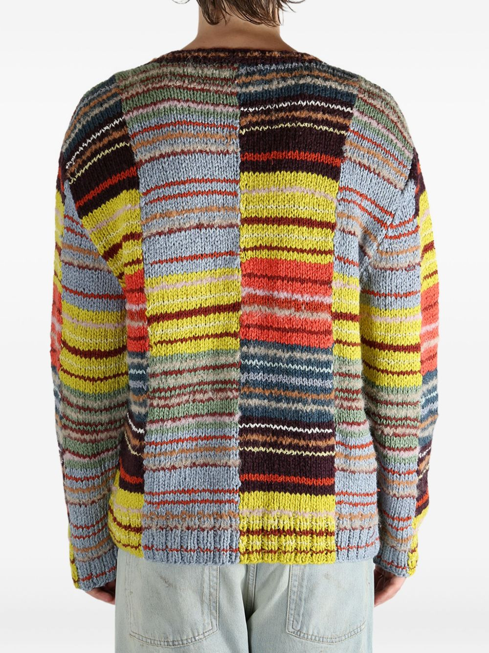 colour-block striped sweater - 4