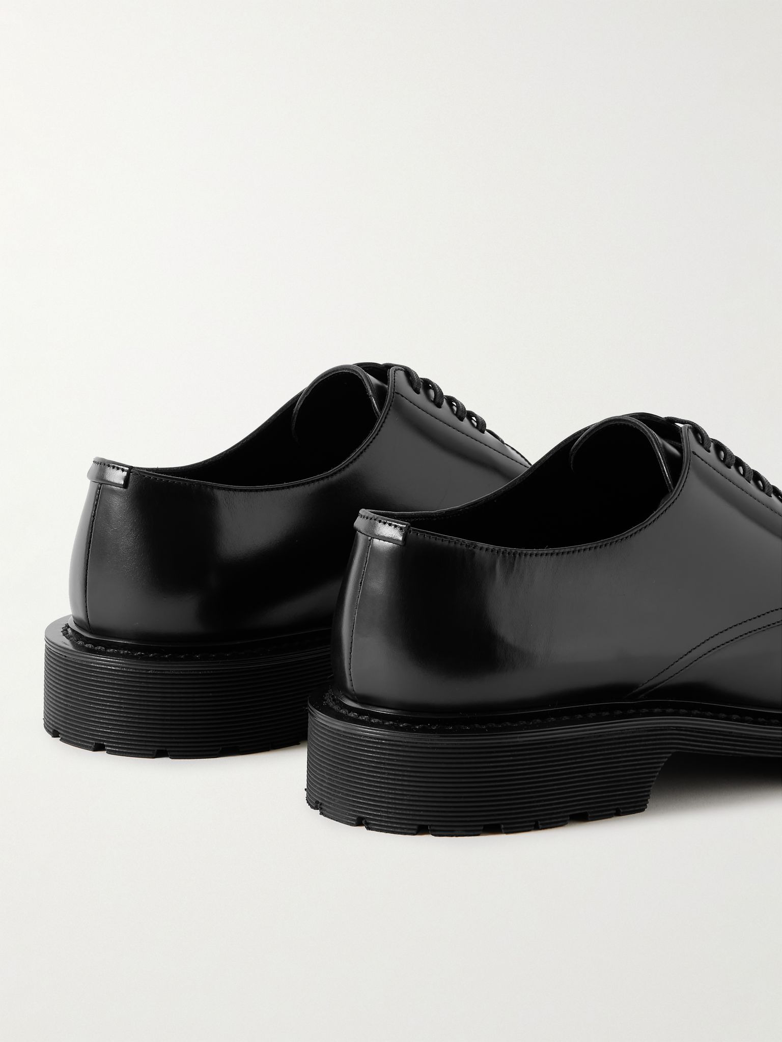 Army Leather Derby Shoes Black - 5