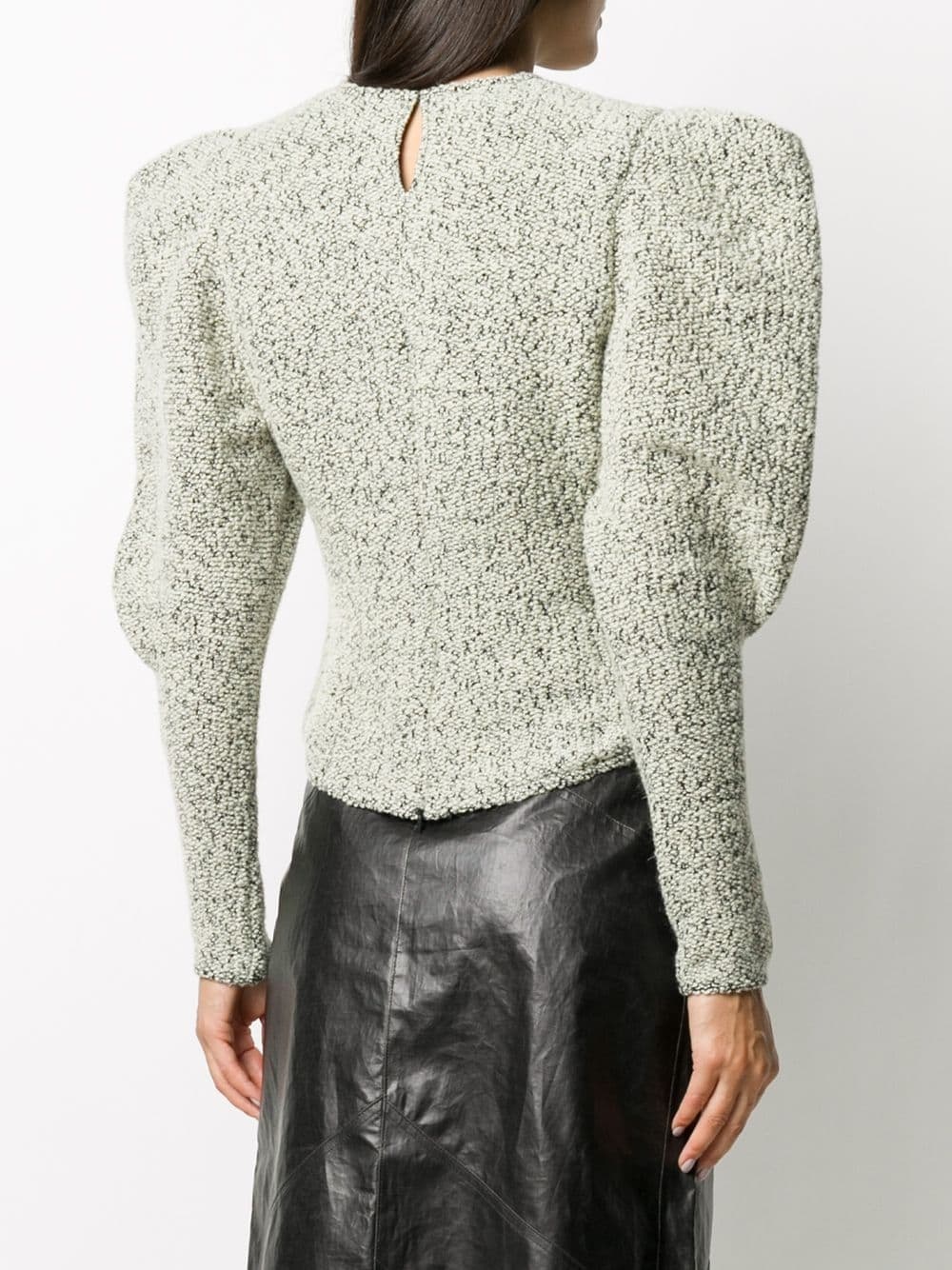 textured puff-sleeves jumper - 4