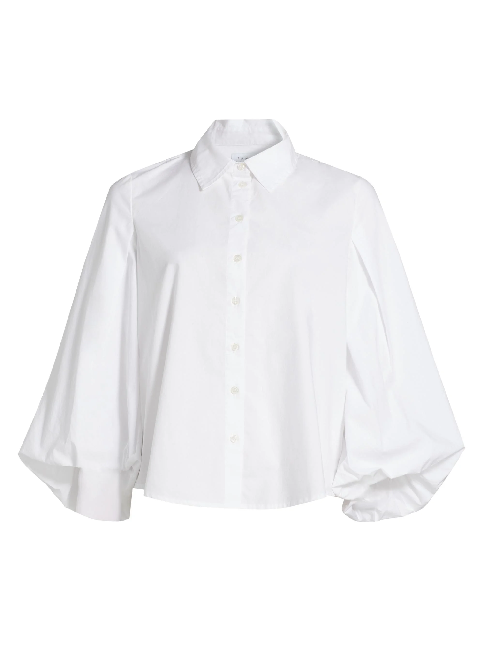 Women's Marina Blouson Button-Up Poplin Top - Optic White - 1