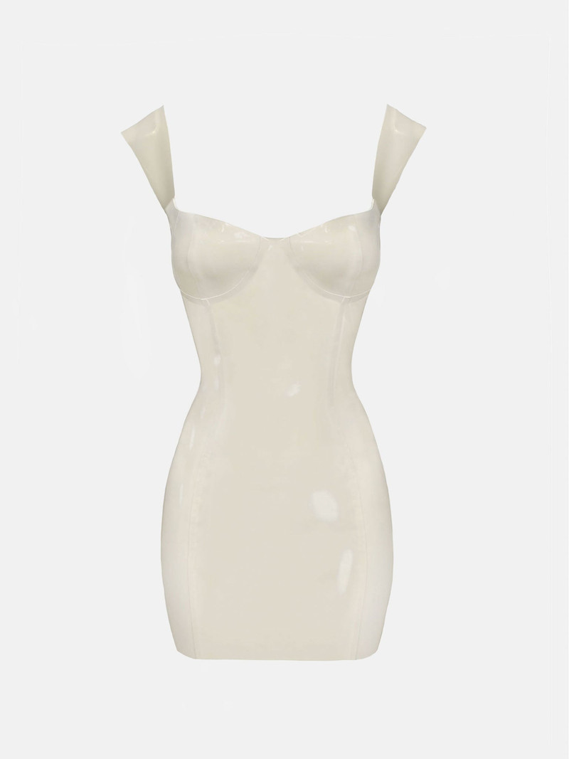 HOLLYWOOD LATEX DRESS WHITE 1