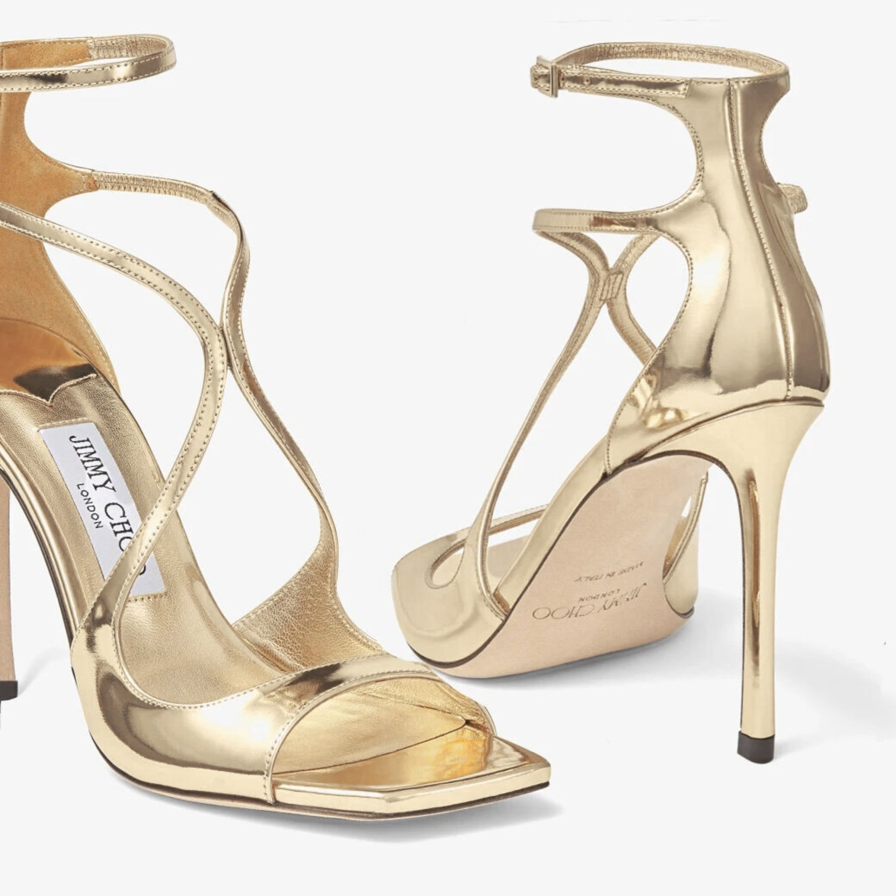Azia 110
Gold Liquid Metal Leather Sandals - 3