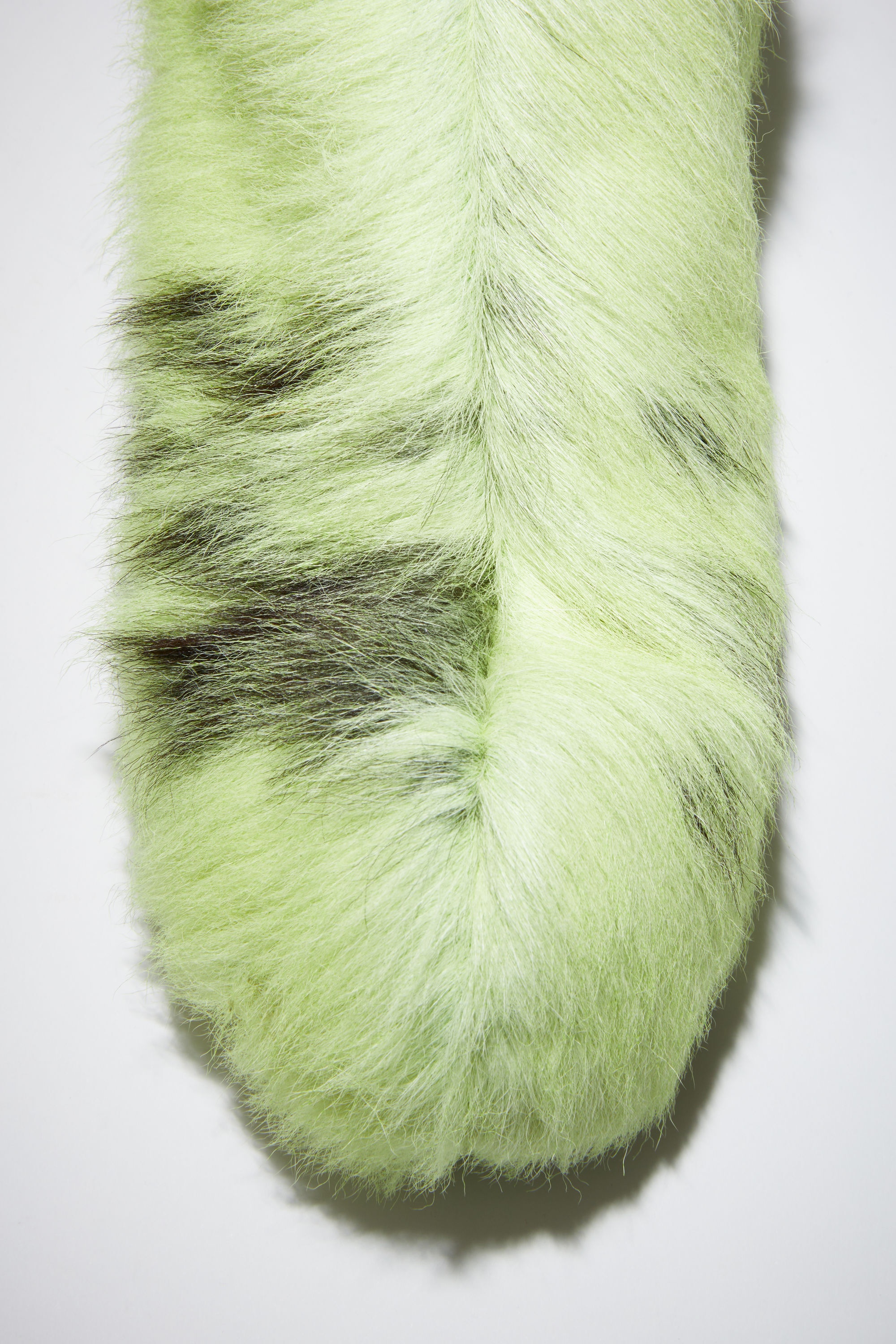 Studded fur mules - Neon green - 5