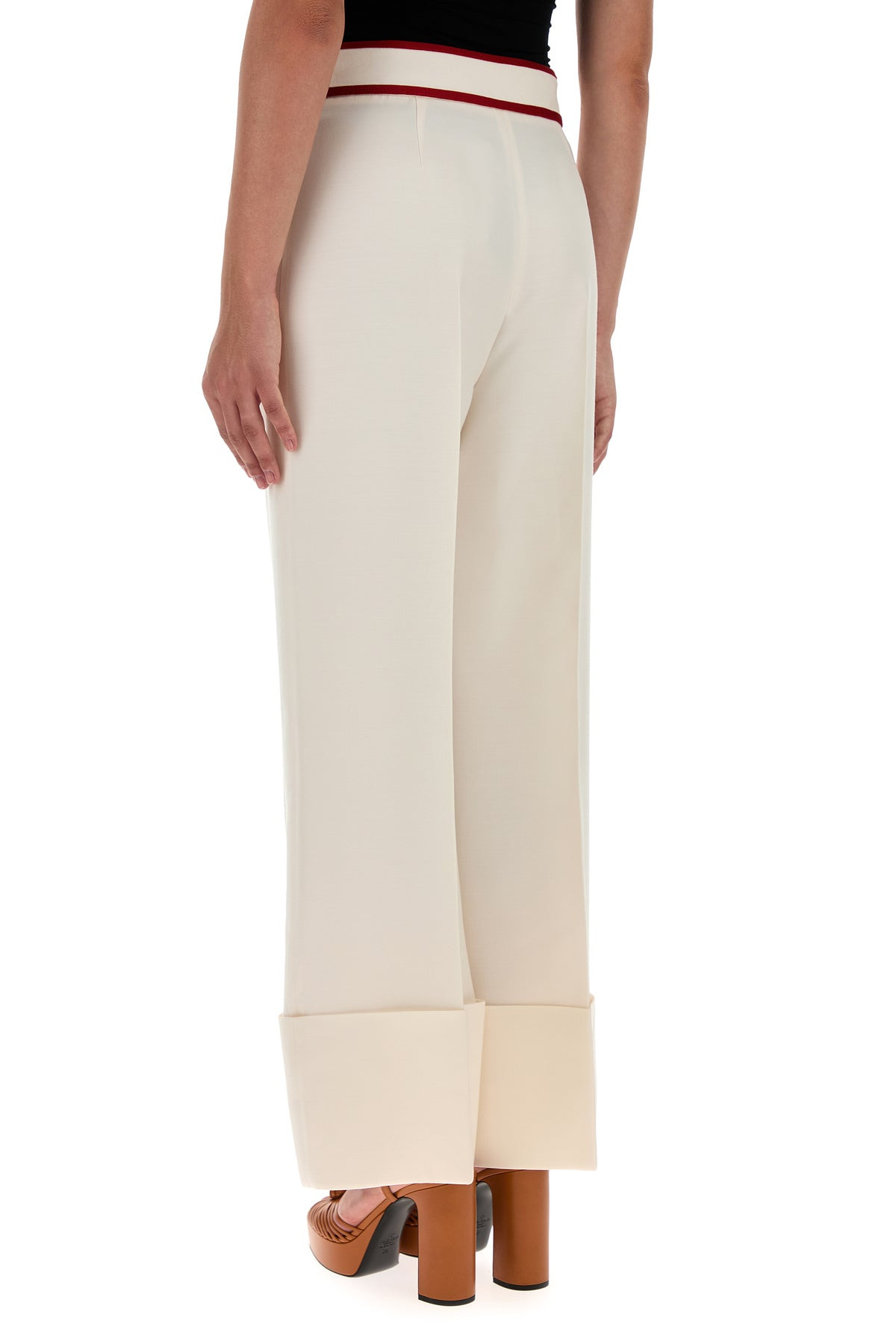 Ivory crepe pant - 4