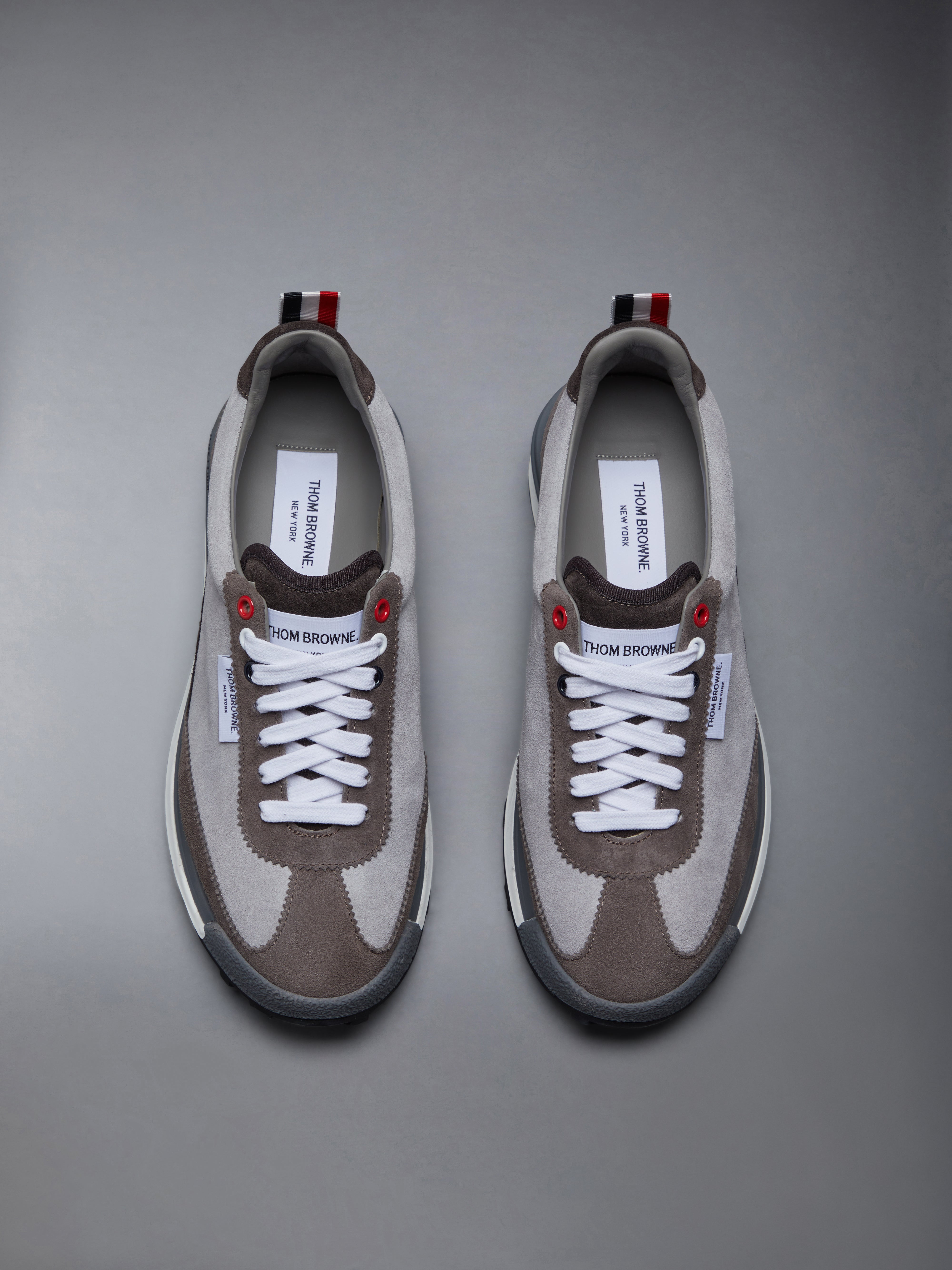Light Grey Kid Suede Tech Runner - 5