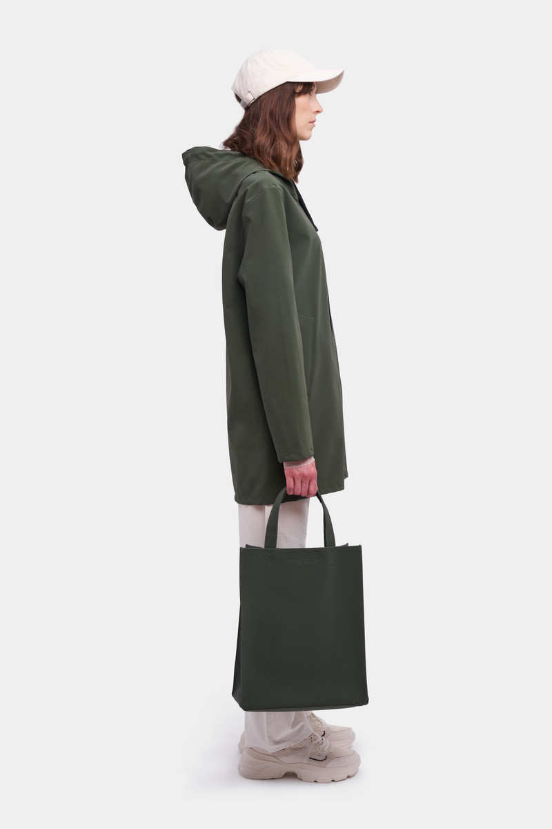 Stockholm Lightweight Suede Raincoat Dark Green 3