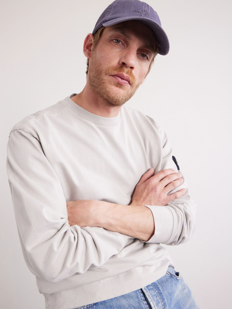 Stone Island Logo-Embroidered Cotton-Gabardine Baseball Cap Blue outlook