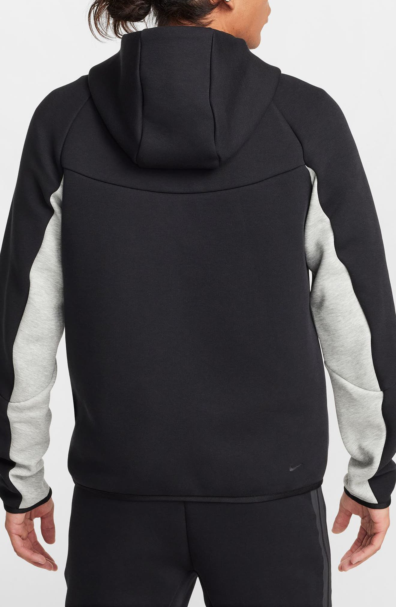 Nike Tech Windrunner Zip Hoodie in Black/Dk Grey Heather at Nordstrom - 2