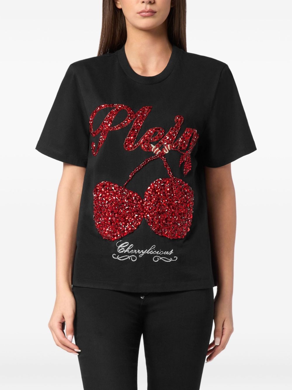 crystal-embellished t-shirt - 2
