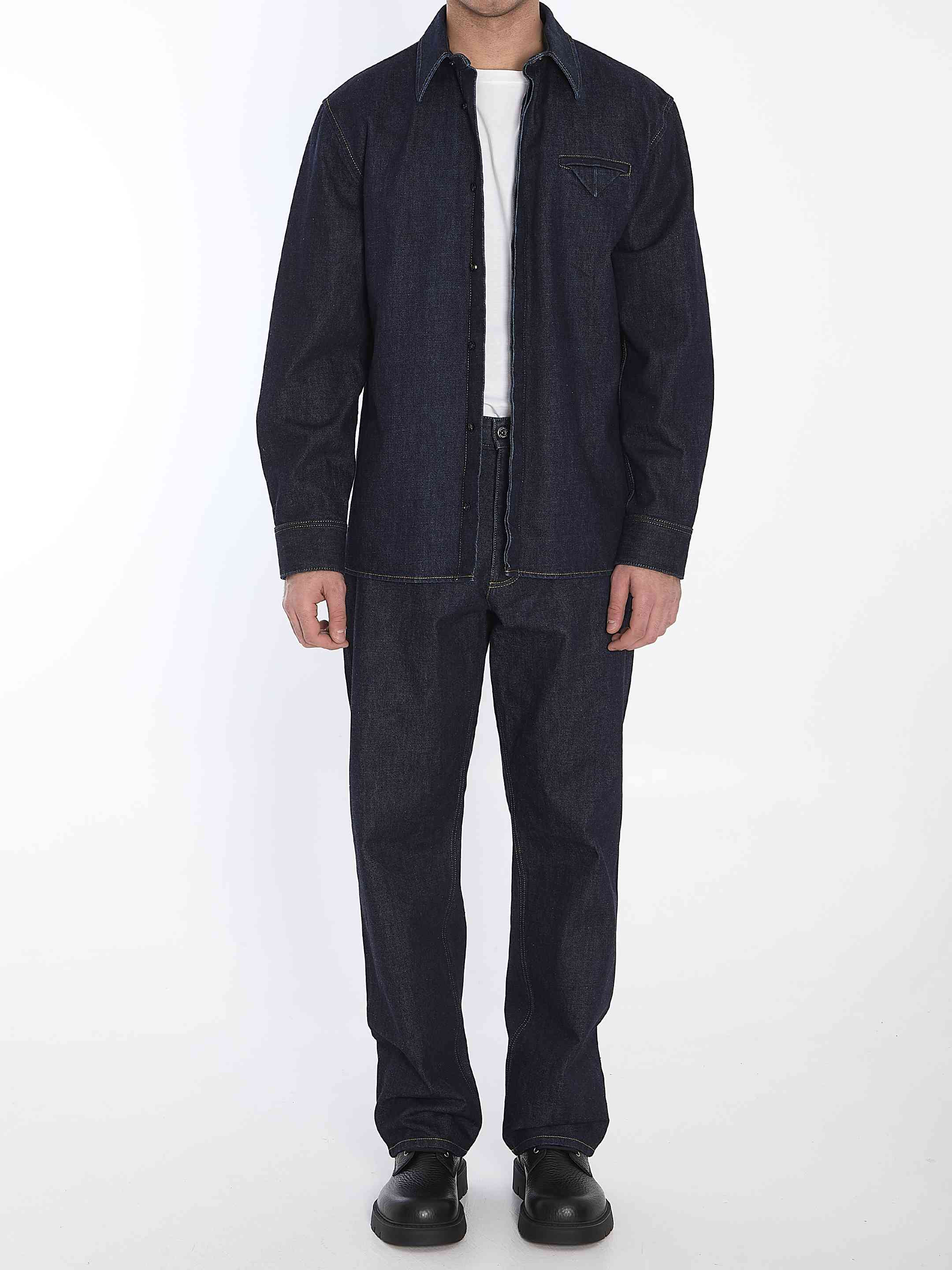 Bottega Veneta Men Indigo Denim Shirt - 5