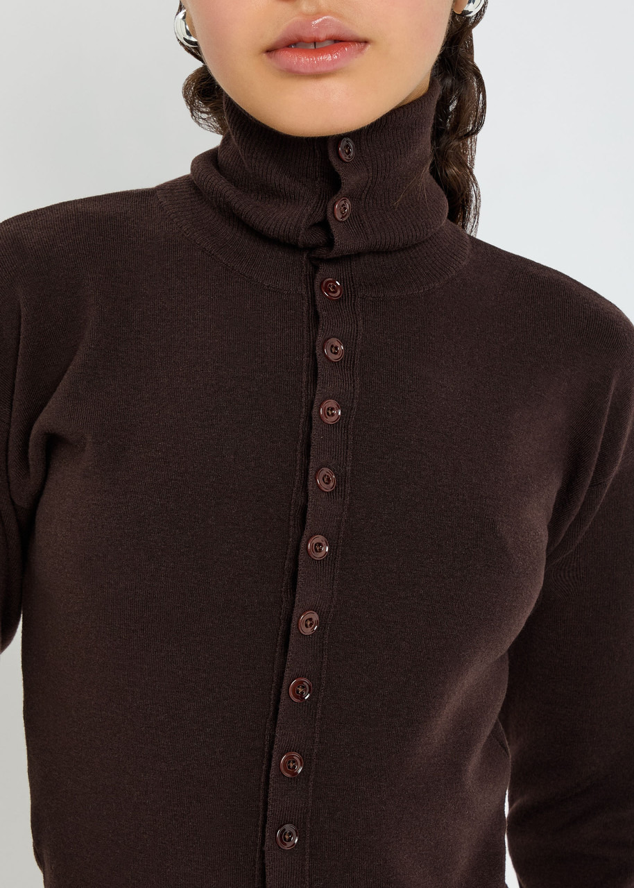 Lemaire Turtle-neck Wool Cardigan - 5