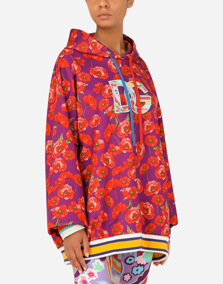 Garden-print jersey hoodie - 4