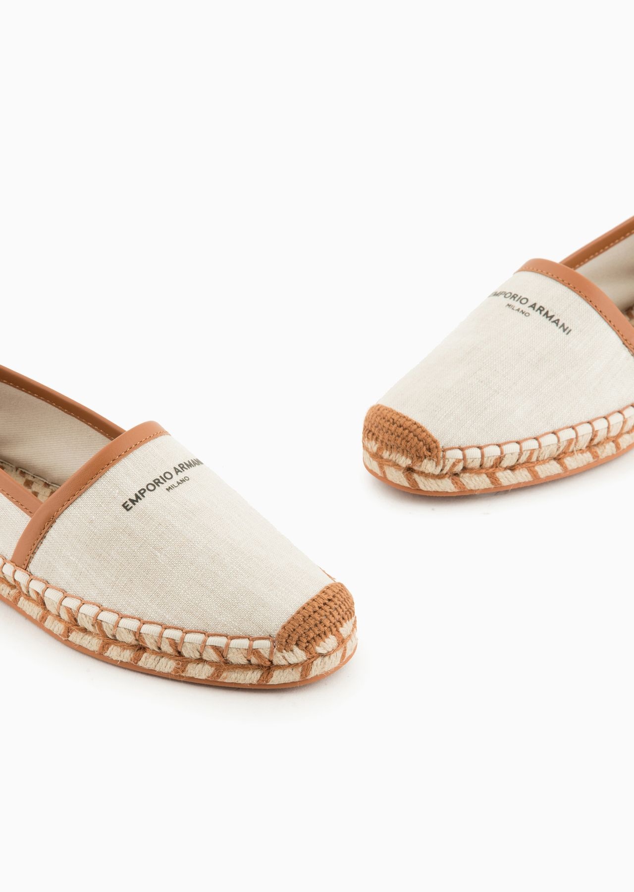 Linen espadrilles with leather trim - 5