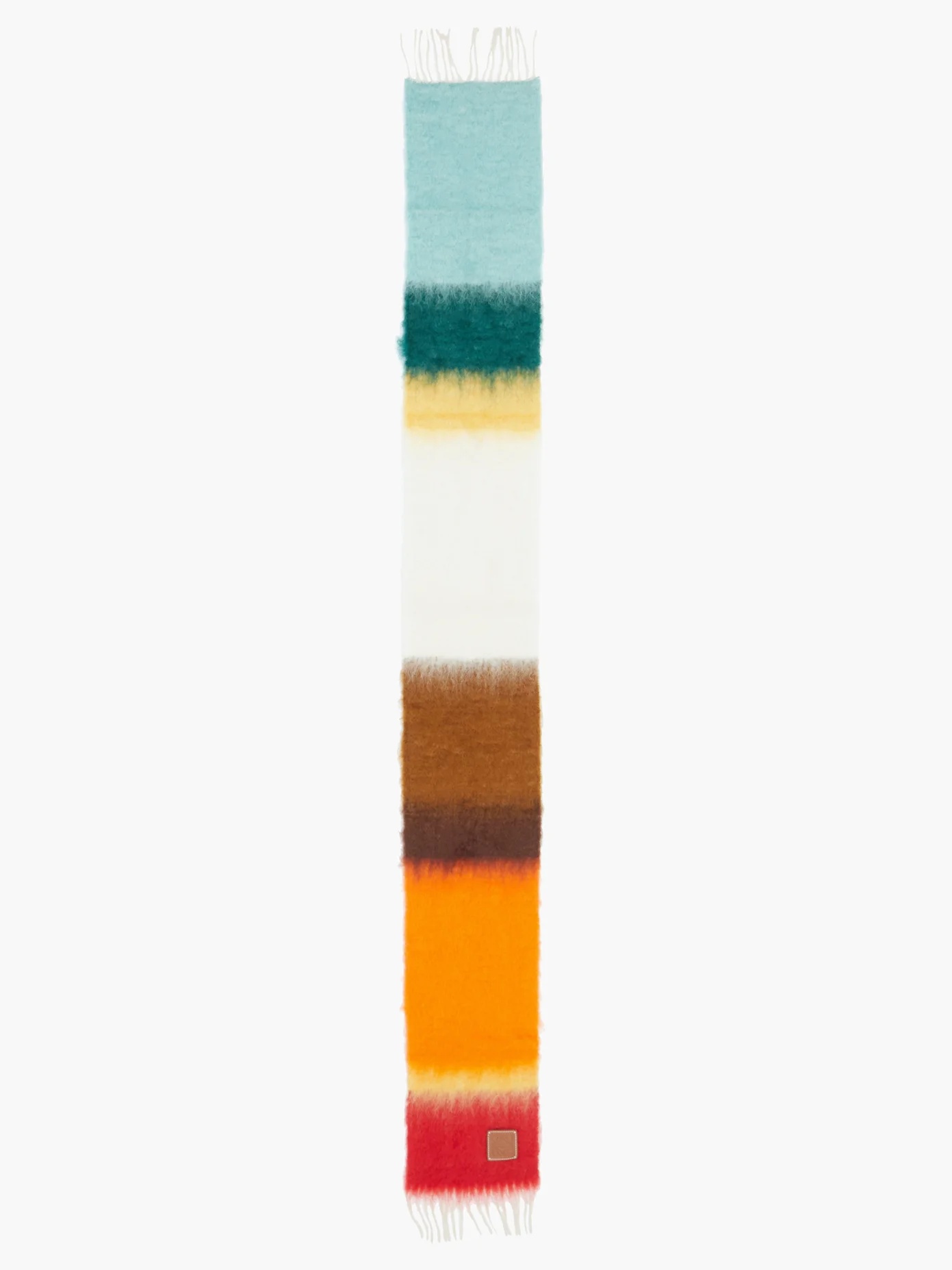 Logo-tab gradient fringed scarf - 4