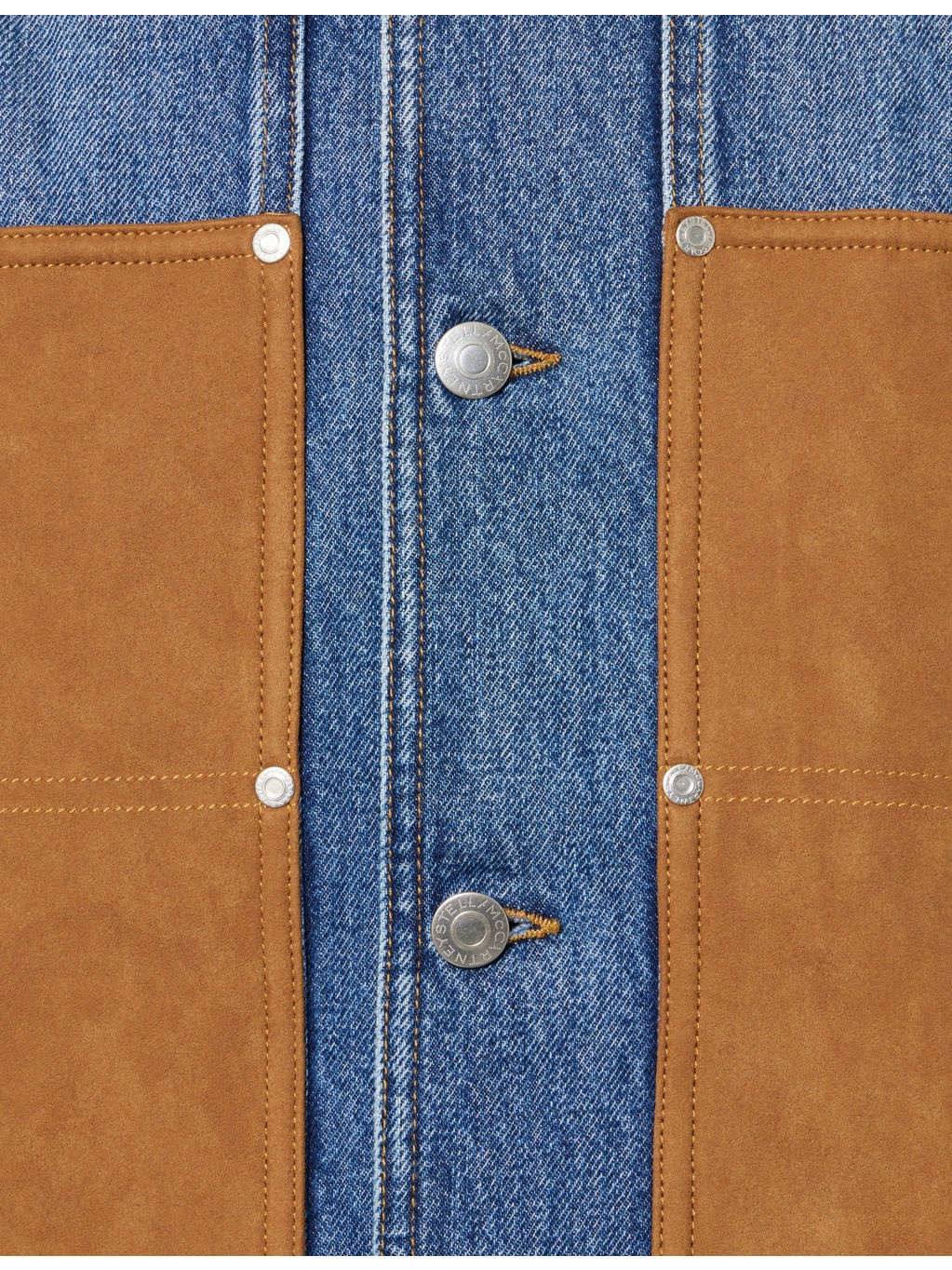 Mixed-Suede Relaxed-Fit Denim Jacket - 7