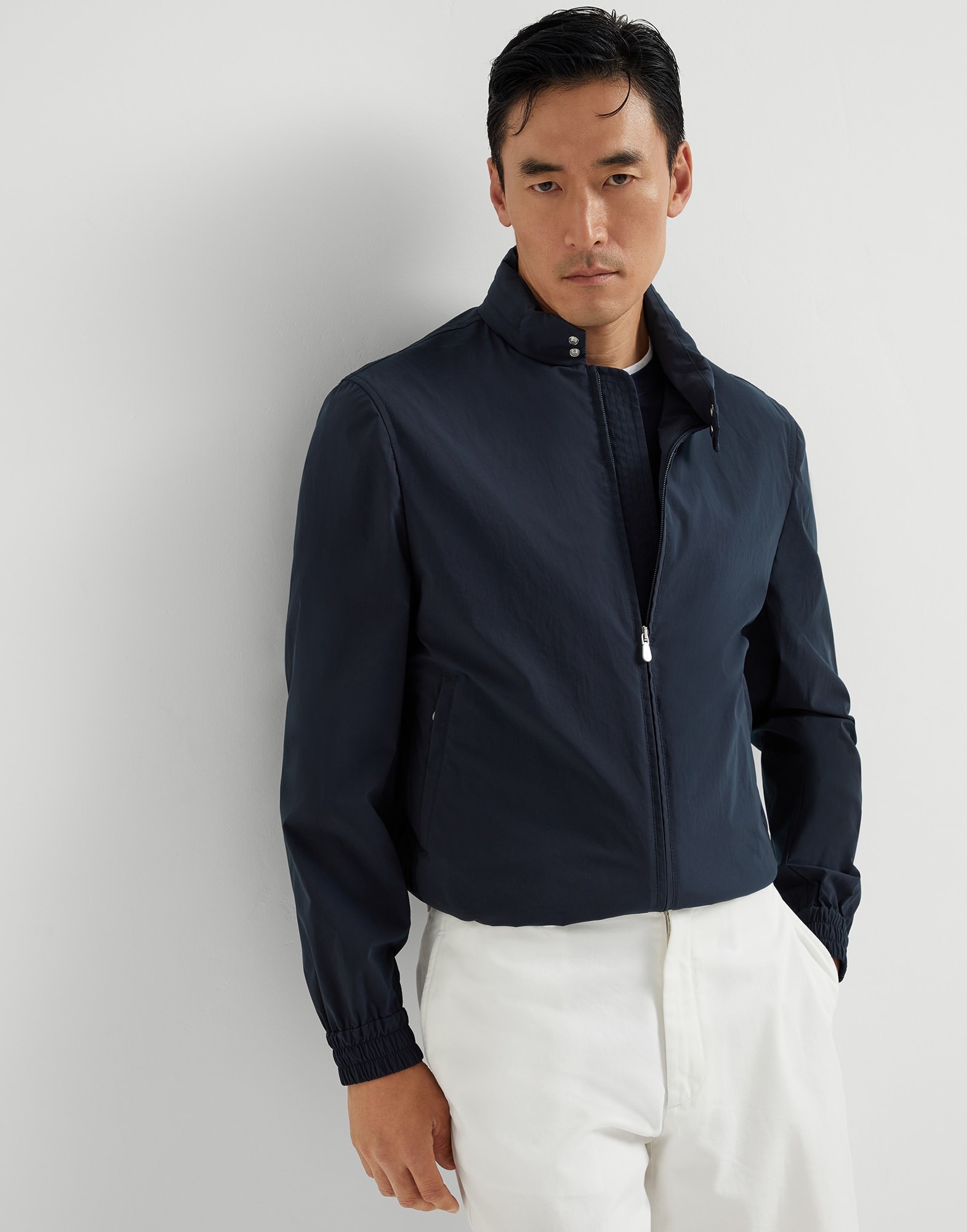 Water-resistant bonded cotton unlined outerwear jacket with packable hood - 4