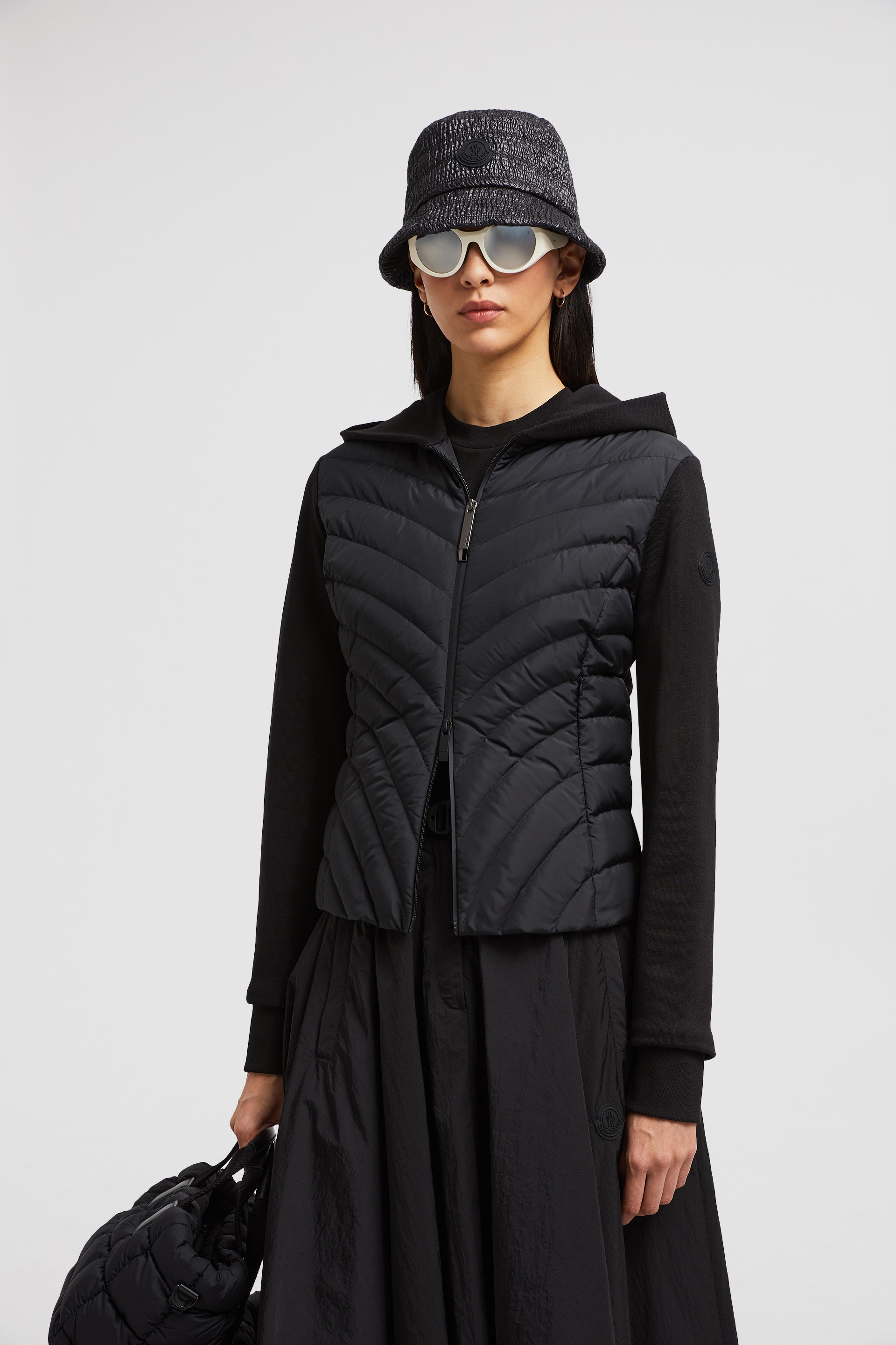 Padded Diagonal-Quilted Cotton Zip-Up Hoodie - 2