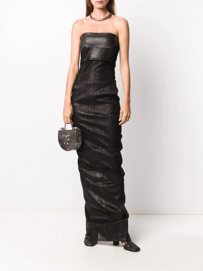 Rick Owens ruched strapless maxi dress outlook